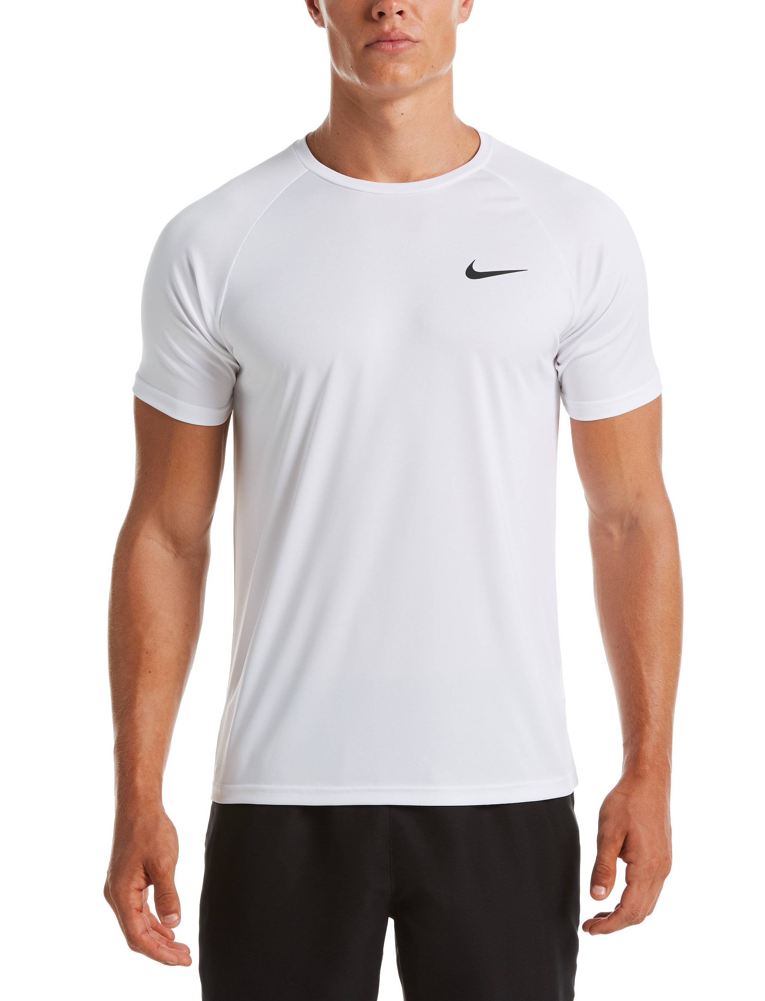NIKE SWIM Nike Essential Short Sleeve Hydroguard - Kurzärmelig - WHITE / white