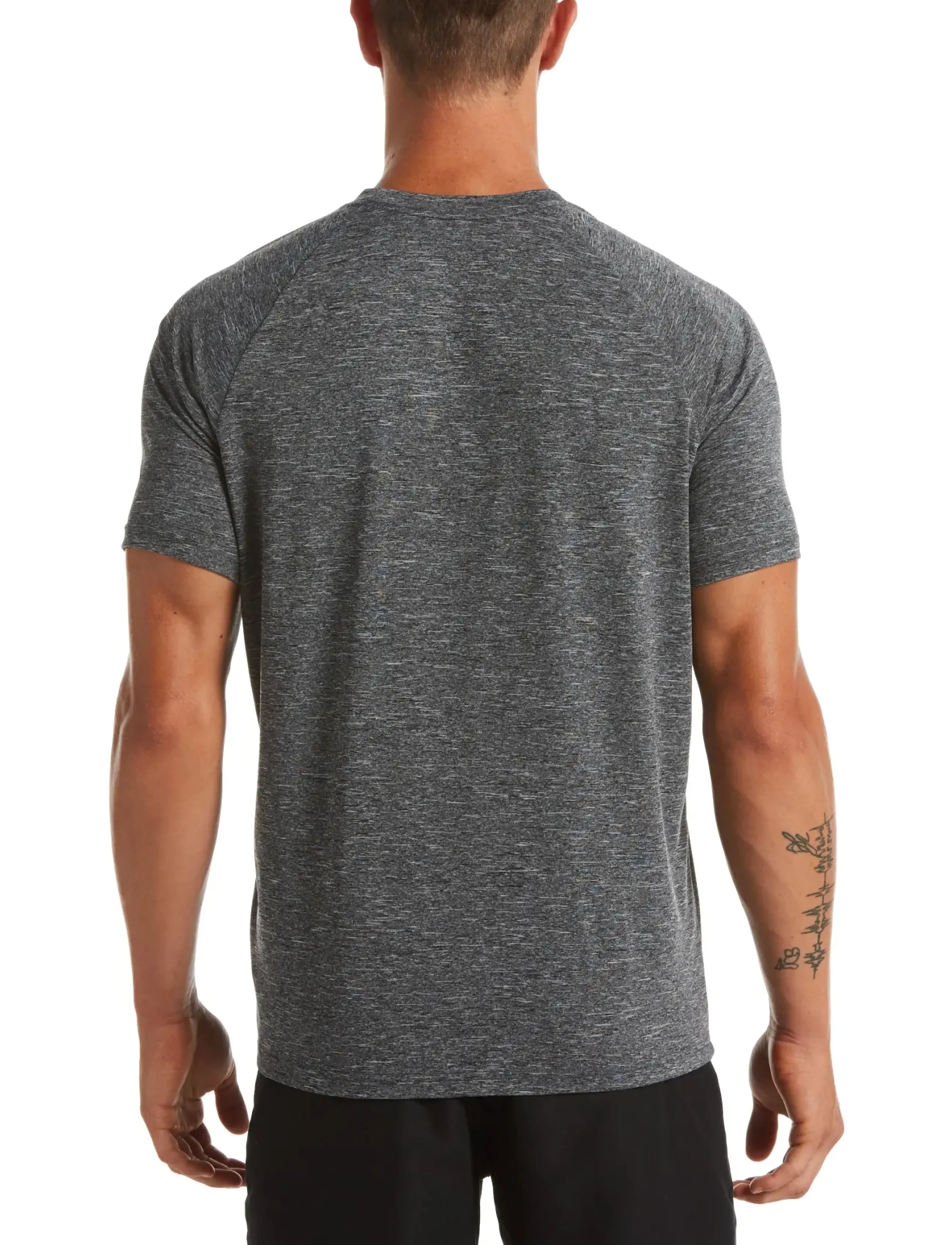 NIKE SWIM - Nike Heather Short Sleeve Hydroguard - topit & t-paidat - black - 3