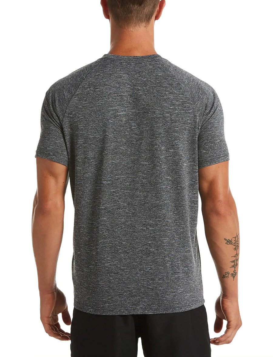 NIKE SWIM - Nike Heather Short Sleeve Hydroguard - t-shirts - black - 3