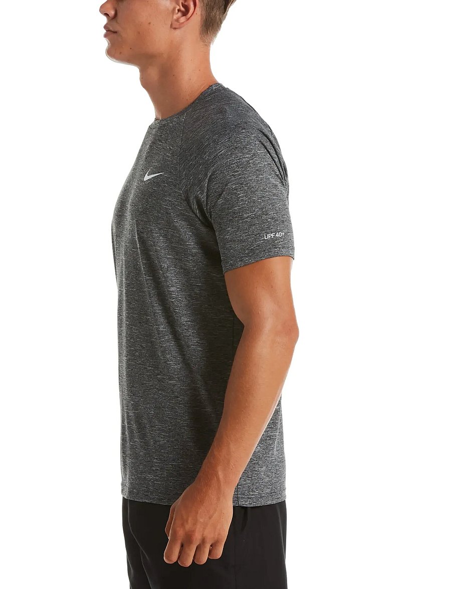 NIKE SWIM - Nike Heather Short Sleeve Hydroguard - t-shirts - black - 4