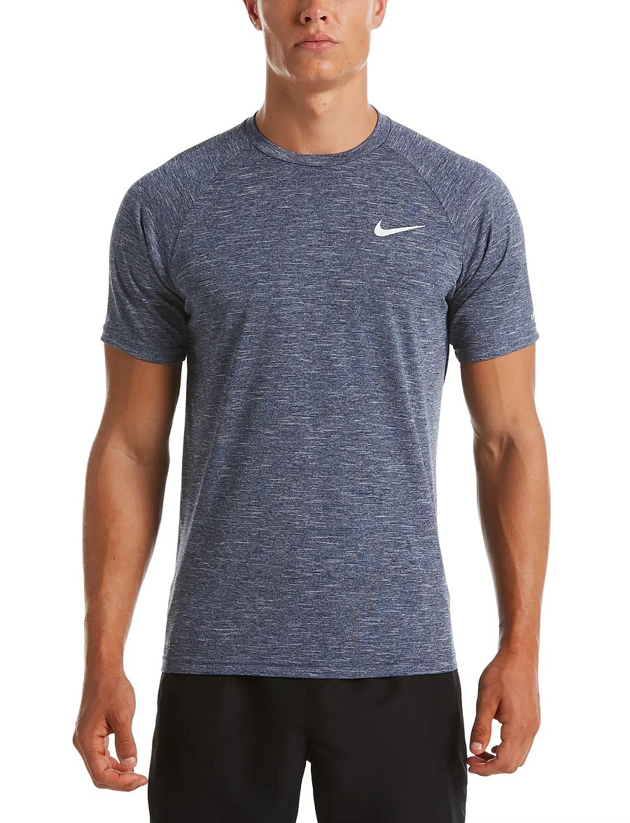 NIKE SWIM - Nike Heather Short Sleeve Hydroguard - t-särgid - midnight navy - 0