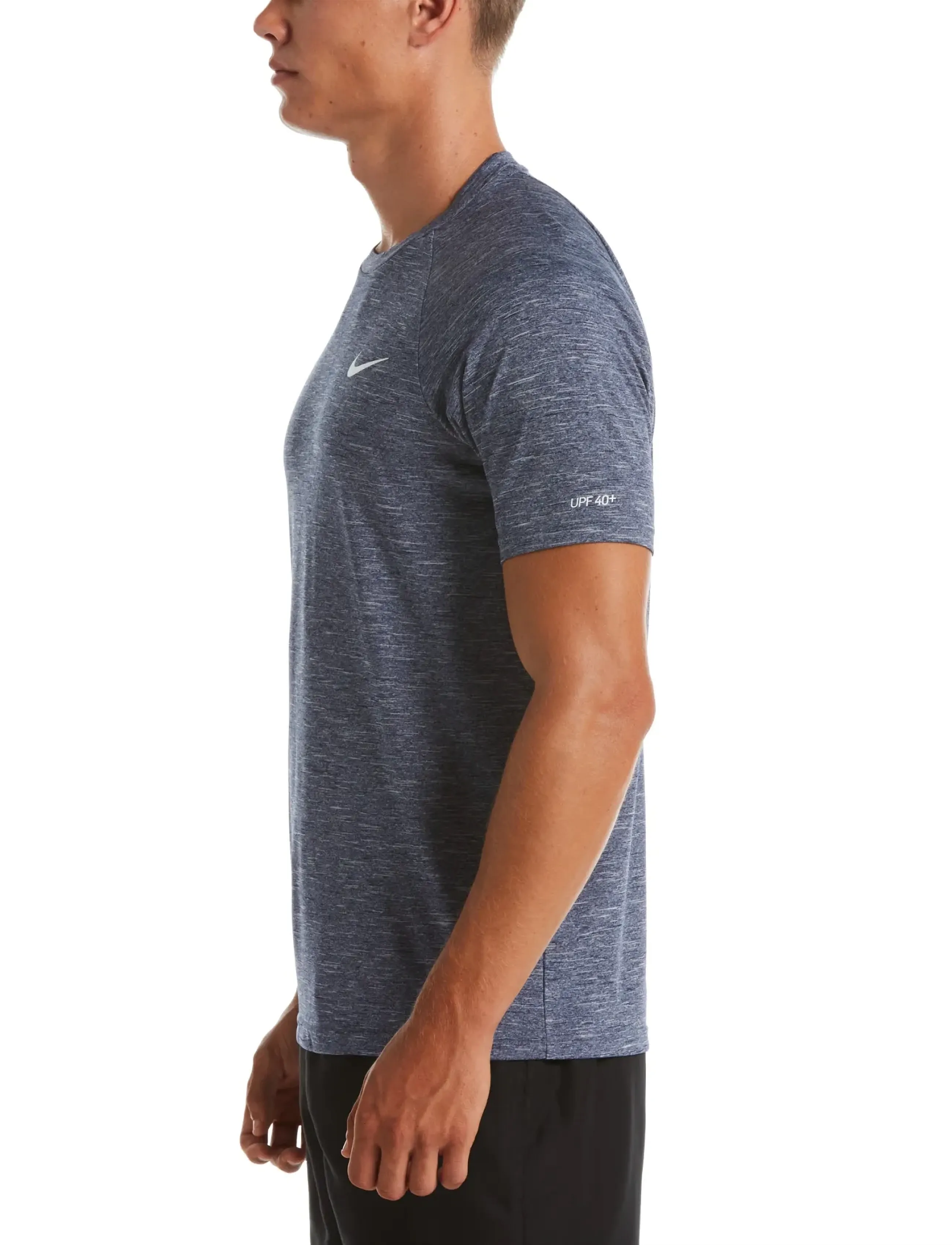 NIKE SWIM - Nike Heather Short Sleeve Hydroguard - t-shirts - midnight navy - 4