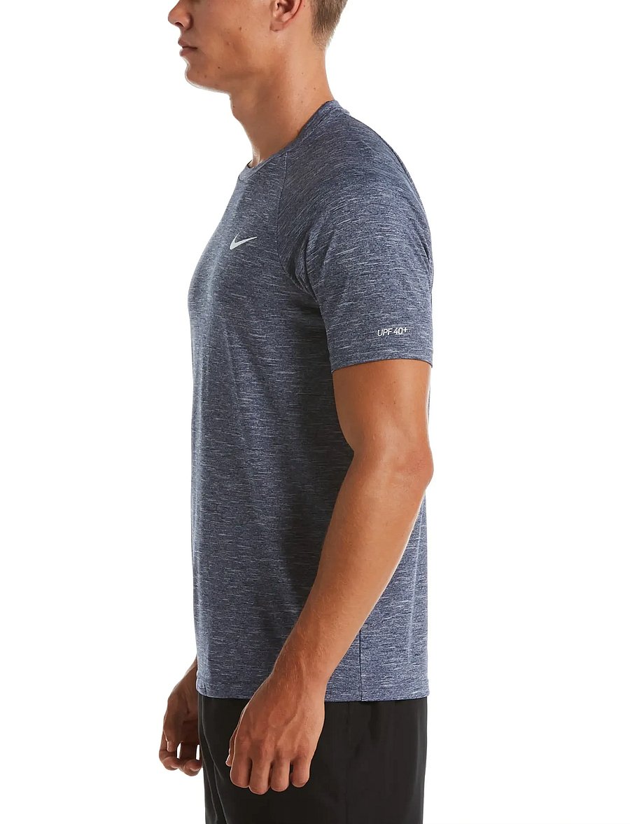 NIKE SWIM - Nike Heather Short Sleeve Hydroguard - t-särgid - midnight navy - 4