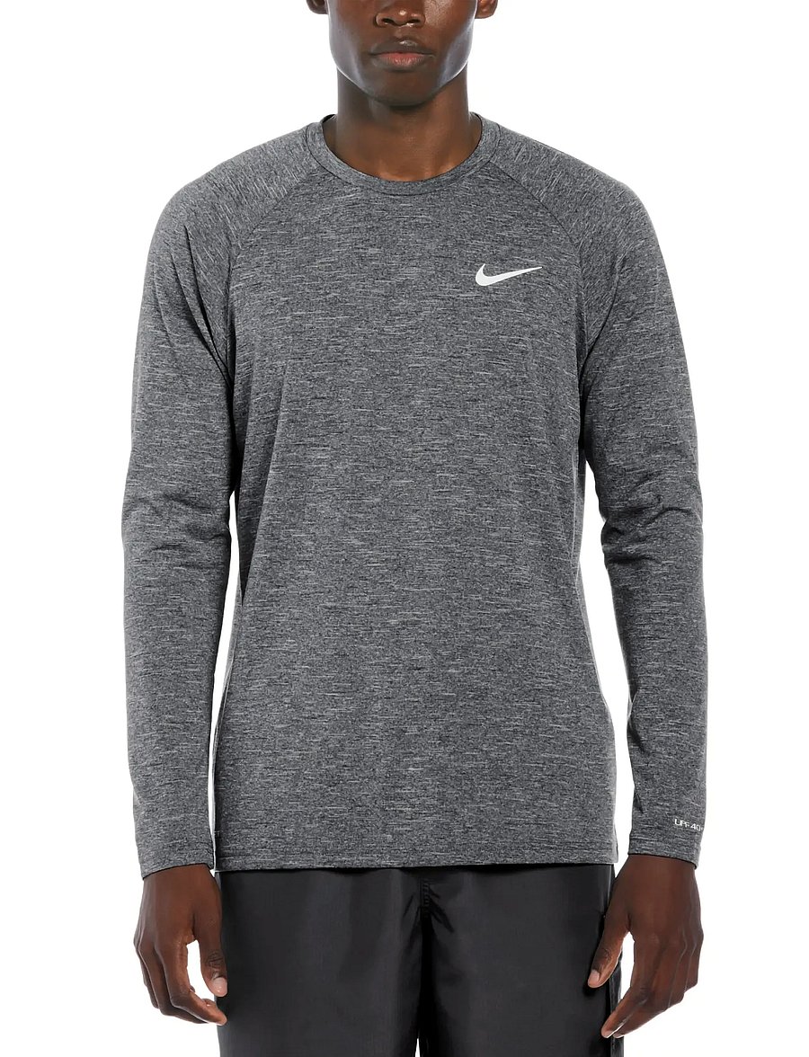NIKE SWIM - Nike Heather Long Sleeve Hydroguard - langarmshirts - black - 0