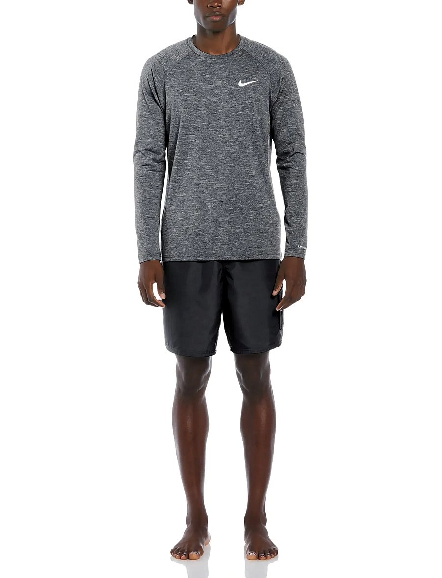 NIKE SWIM - Nike Heather Long Sleeve Hydroguard - langarmshirts - black - 5