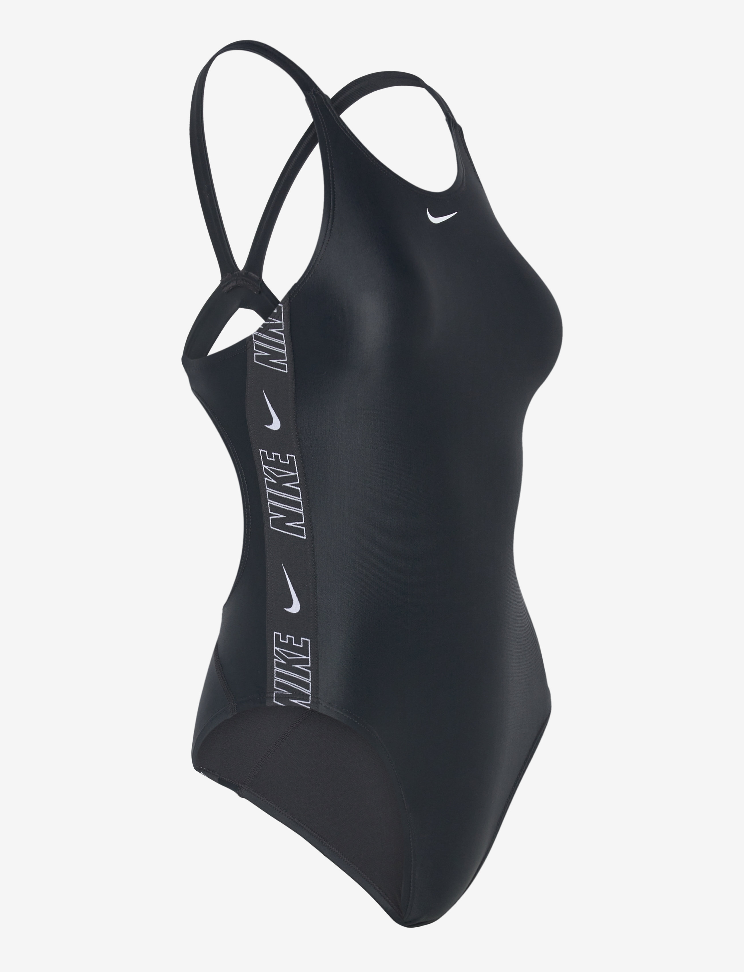 NIKE SWIM - Nike Logo Tape Fastback One Piece - sport zwemkleding - black - 3