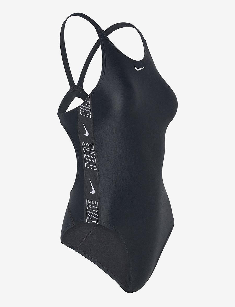 NIKE SWIM - Nike Logo Tape Fastback One Piece - sport zwemkleding - black - 3