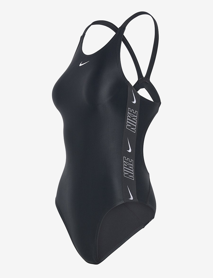 NIKE SWIM - Nike Logo Tape Fastback One Piece - sport zwemkleding - black - 4