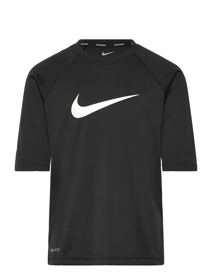 NIKE SWIM - Nike Solid Short Sleeve Hydroguard - bade-oberteile - black - 0