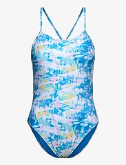 NIKE SWIM - Nike Cut Out One Piece Hydrastrong Multi Print - sport-bademode - photo blue - 1