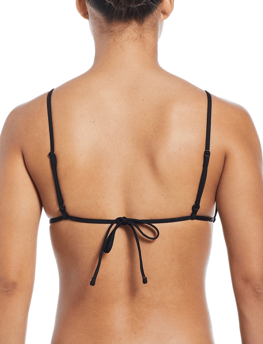NIKE SWIM - Nike W Terry Bikini Top Retro Flow - trikampio formos bikinio liemenėlės - black - 3