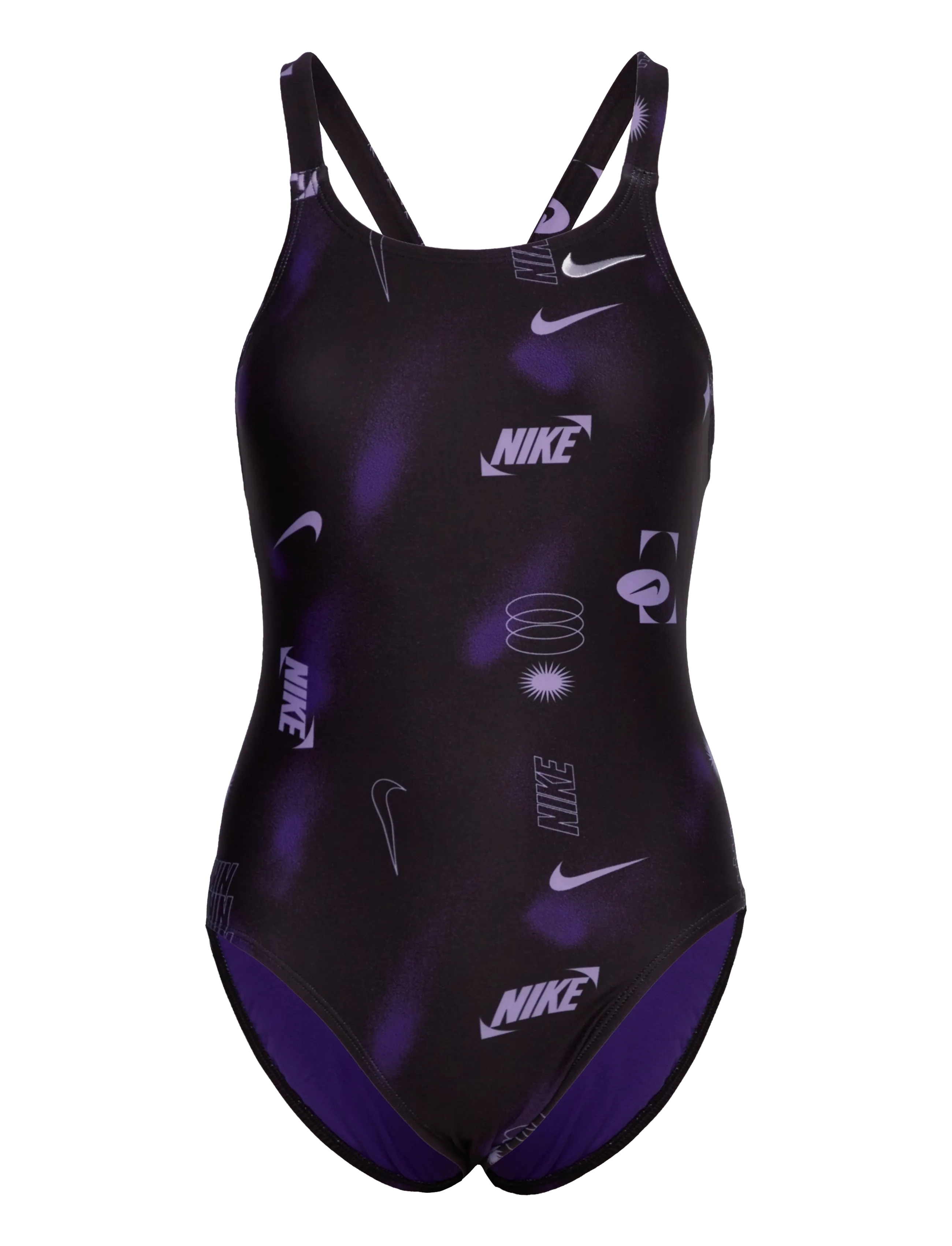 NIKE SWIM Nike Hydrastrong Multi Print Fastback One Piece Lila - 40 - Damen