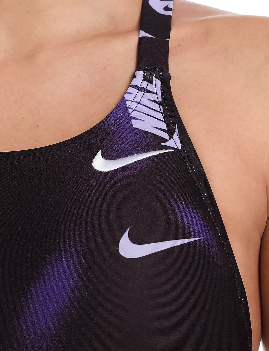 NIKE SWIM - Nike Hydrastrong Multi Print Fastback One Piece - sports swimwear - purple - 4