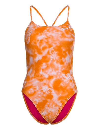 NIKE SWIM Nike Hydrastrong Multi Print Cutout One Piece - Kleidung - BRIGHT CERAMIC / orange