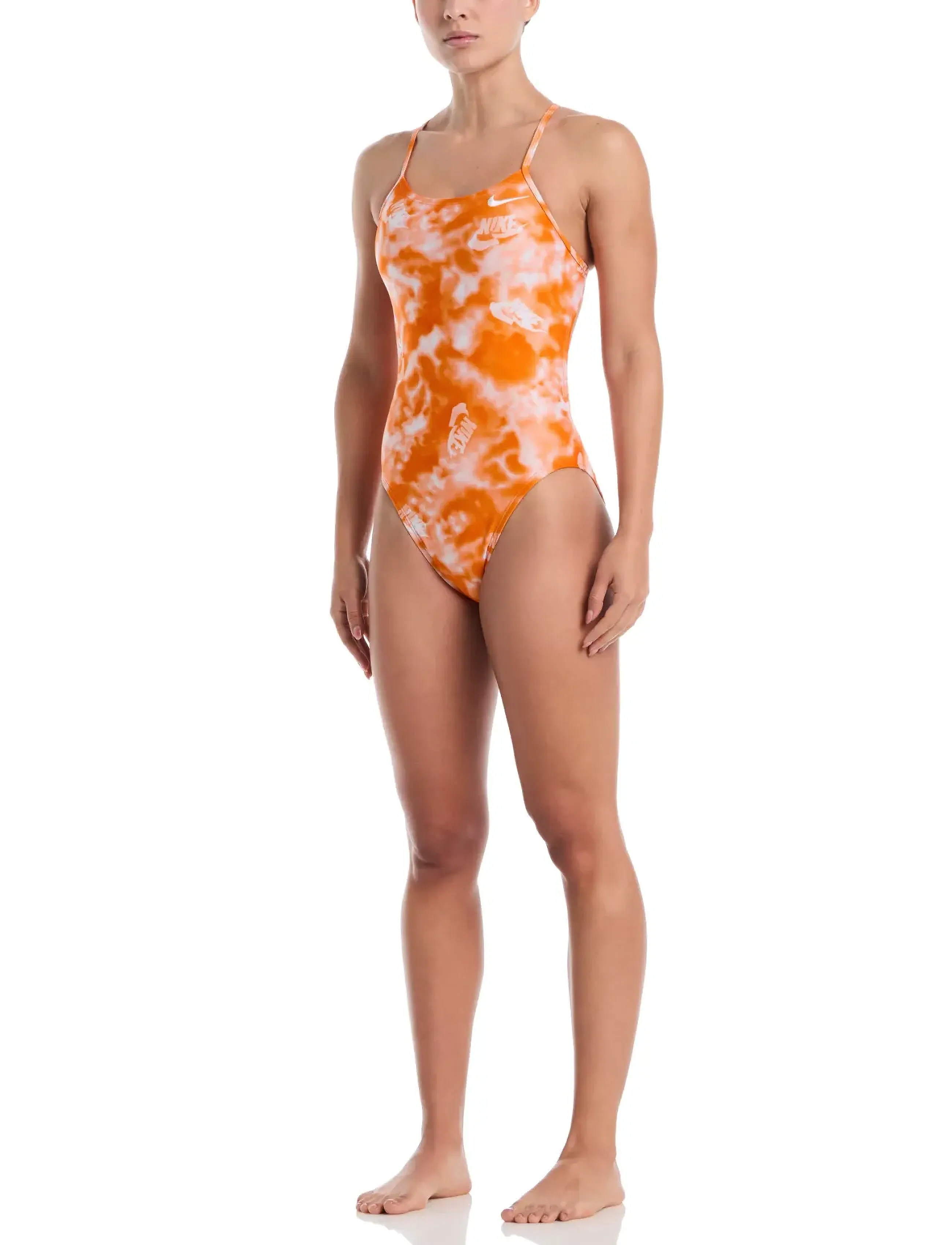 NIKE SWIM - Nike Hydrastrong Multi Print Cutout One Piece - sports swimwear - bright ceramic - 5