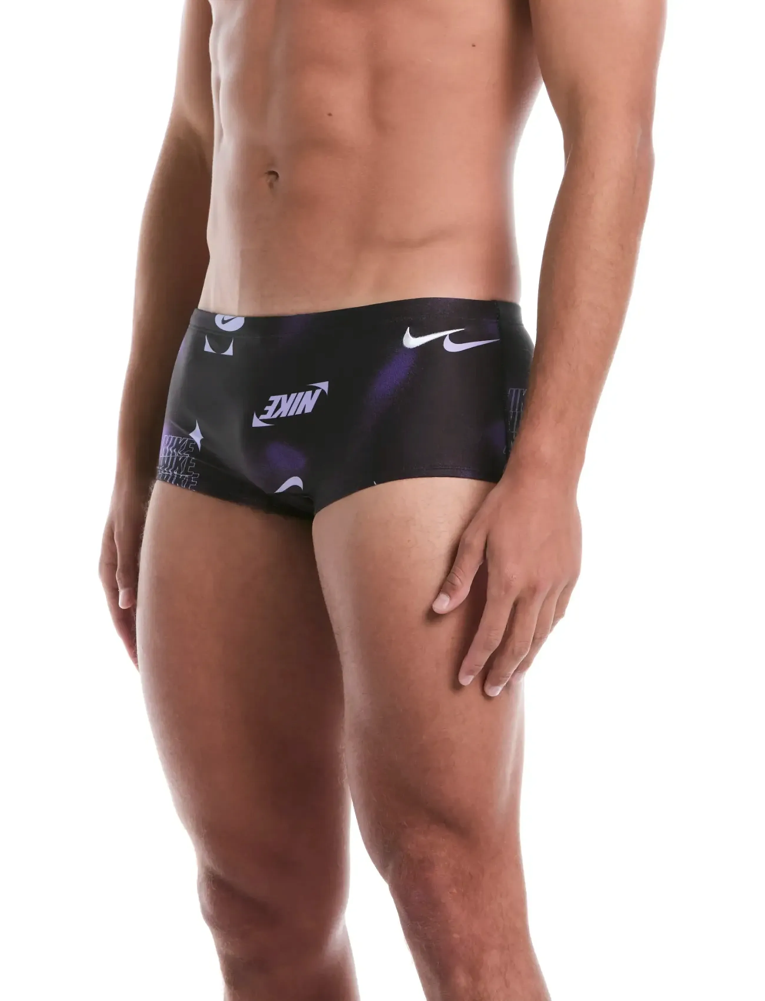 NIKE SWIM Nike Hydrastrong Multi Print Square Leg Brief, 48, Black, Sport Badetøj > Sport Briefs & Speedos, Herre