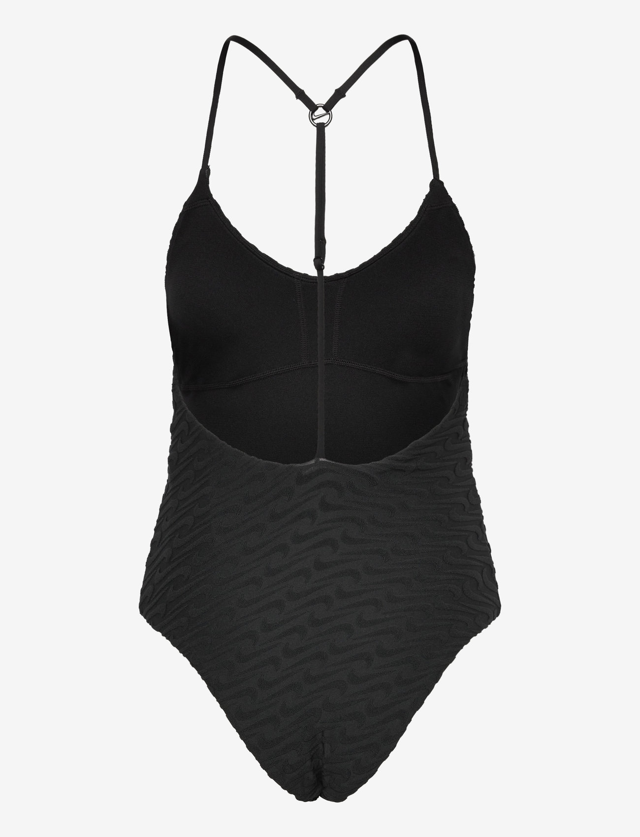 NIKE SWIM - Nike Swoosh Terry Towelling V Neck One Piece - sportiga badkläder - black - 2