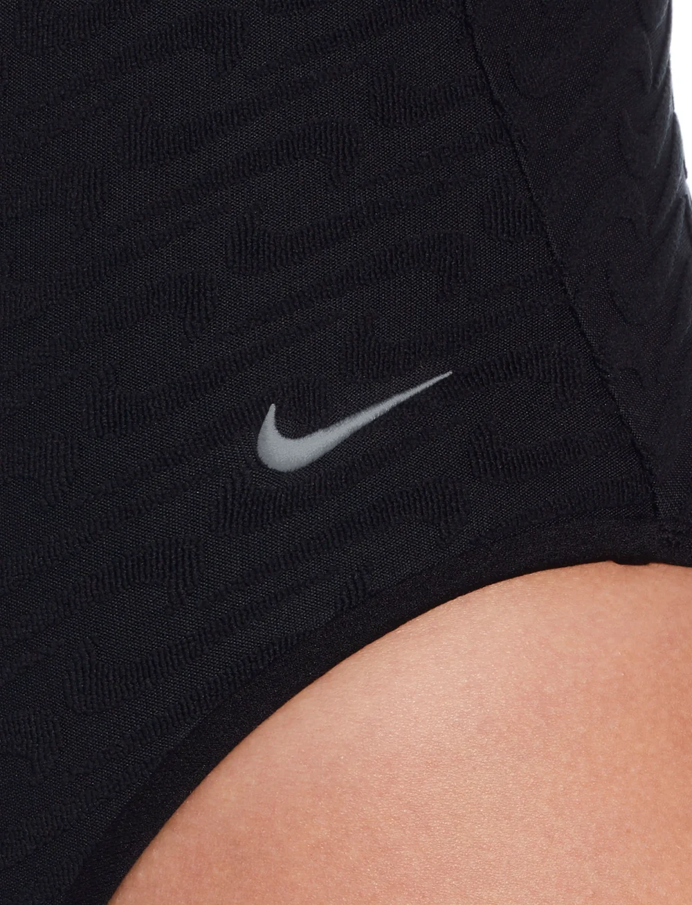NIKE SWIM - Nike Swoosh Terry Towelling V Neck One Piece - sport-bademode - black - 4