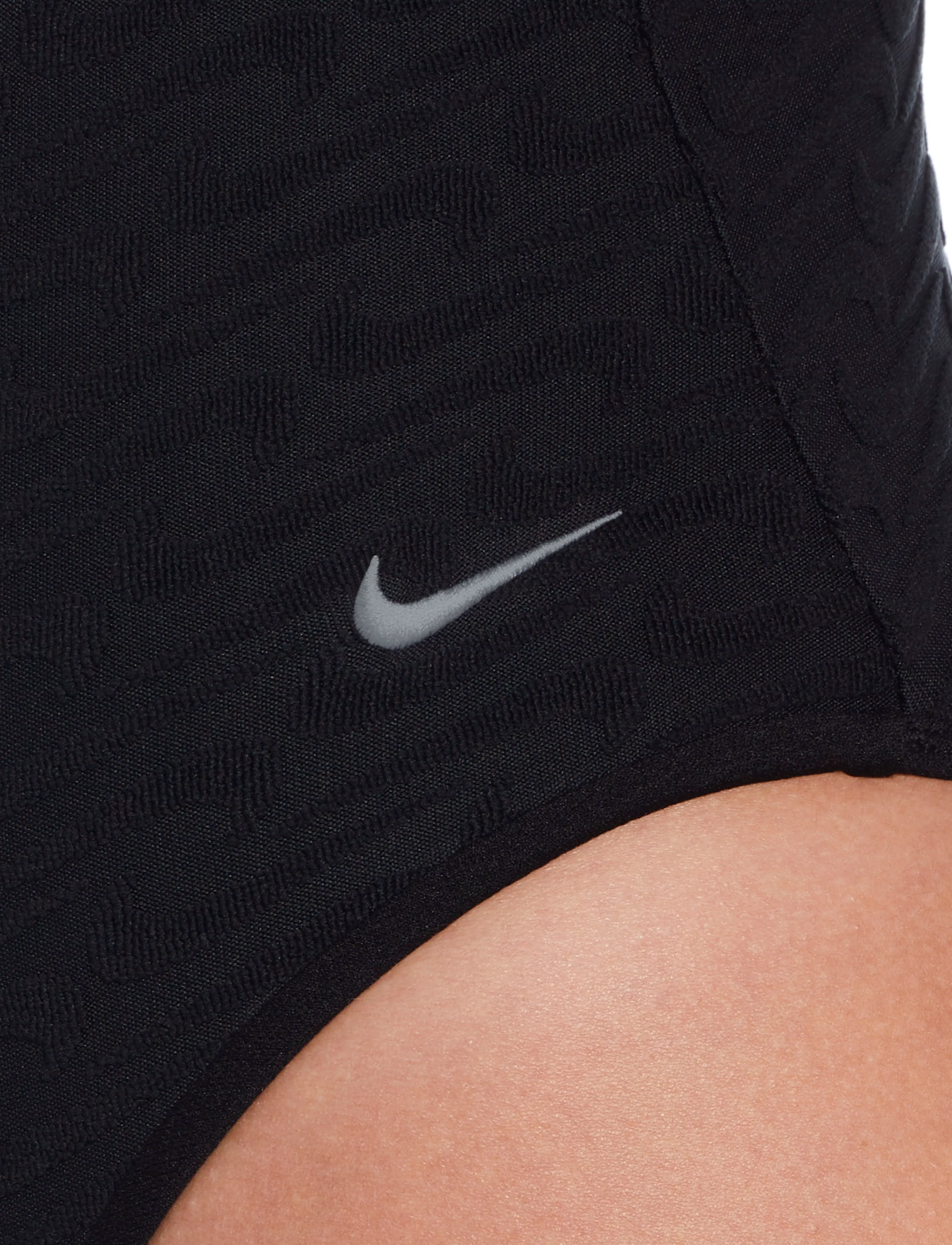 NIKE SWIM - Nike Swoosh Terry Towelling V Neck One Piece - sports swimwear - black - 5