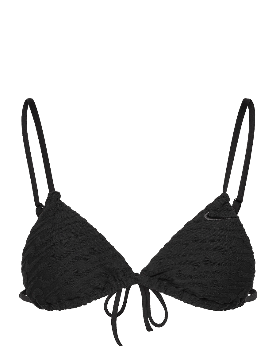 NIKE SWIM - Nike Swoosh Terry Towelling Triangle Bikini Top - sport-bademode - black - 1