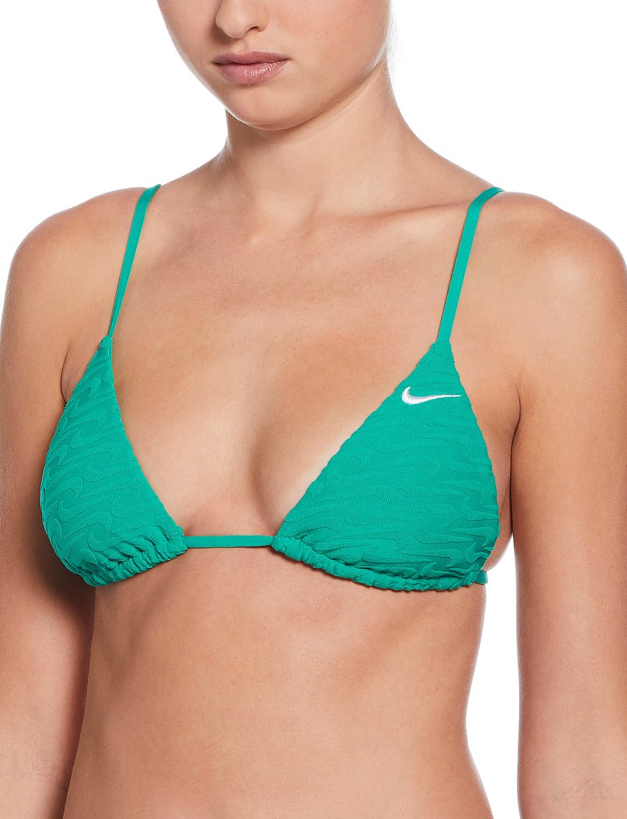 NIKE SWIM - Nike Swoosh Terry Towelling Triangle Bikini Top - sport-bademode - stadium green - 0