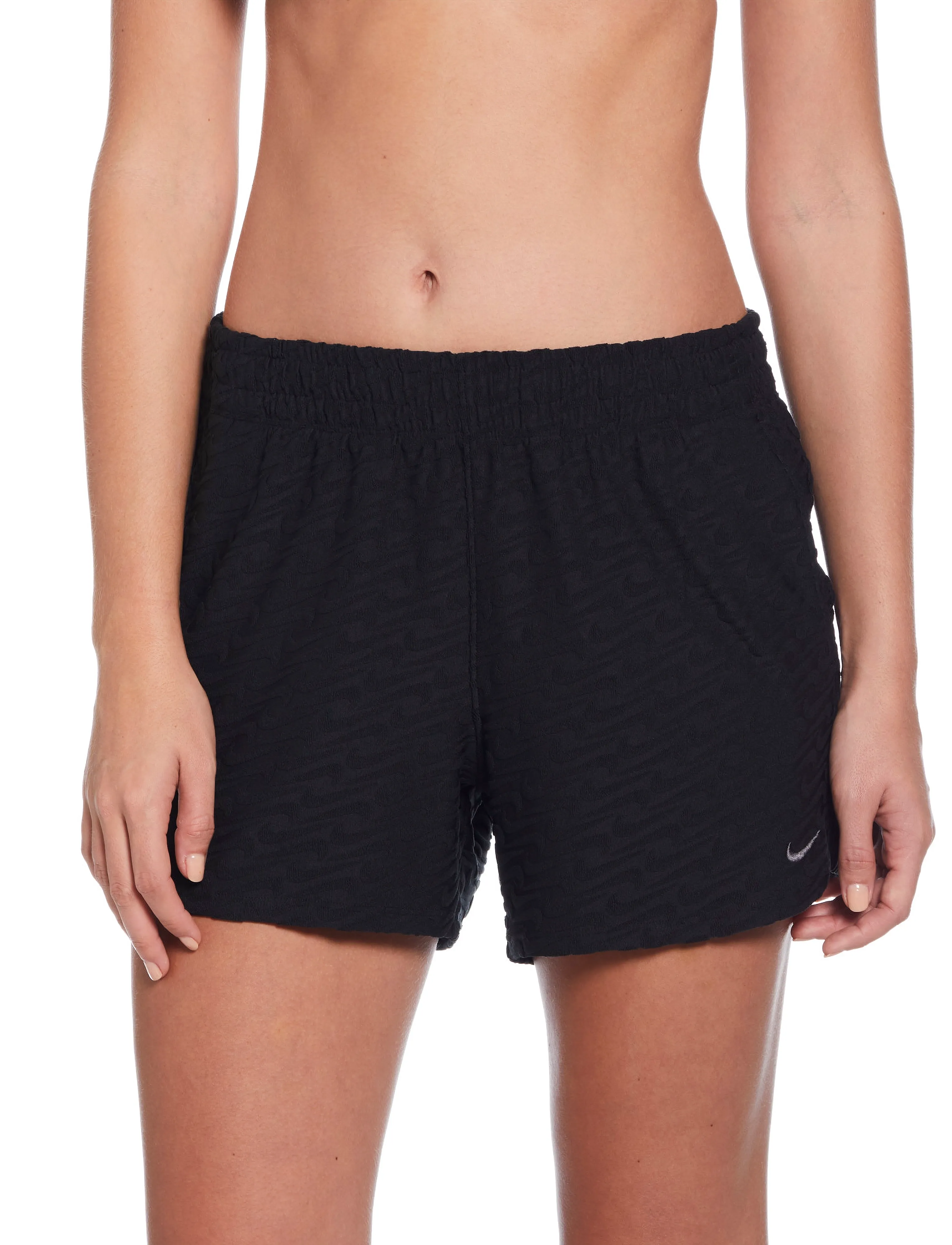 NIKE SWIM - Nike Swoosh Terry Towelling Terry Short - trainingsshorts - black - 0