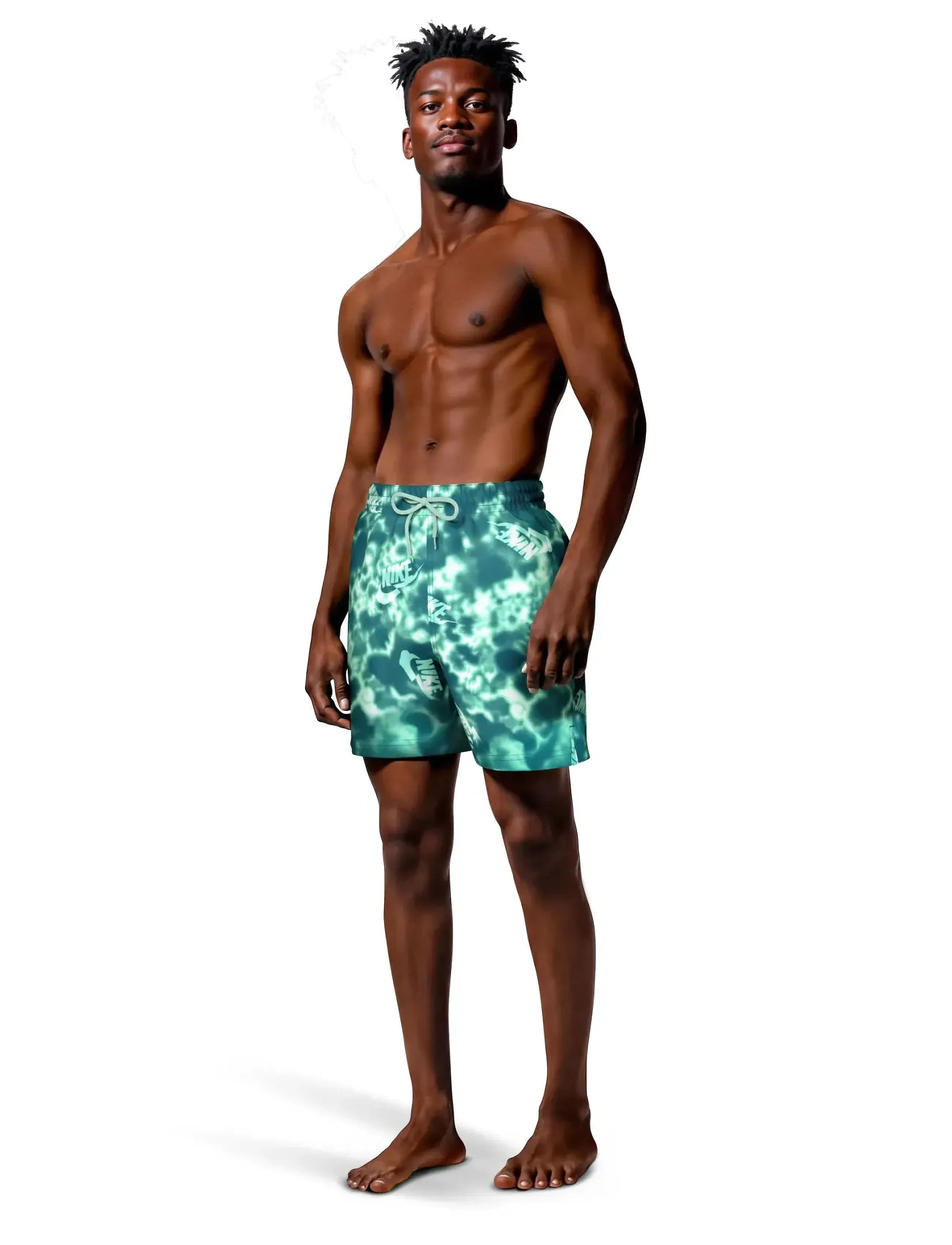 NIKE SWIM - Nike Water Tie Dye 5" Volley Short - swim shorts - bleached turquoise - 3