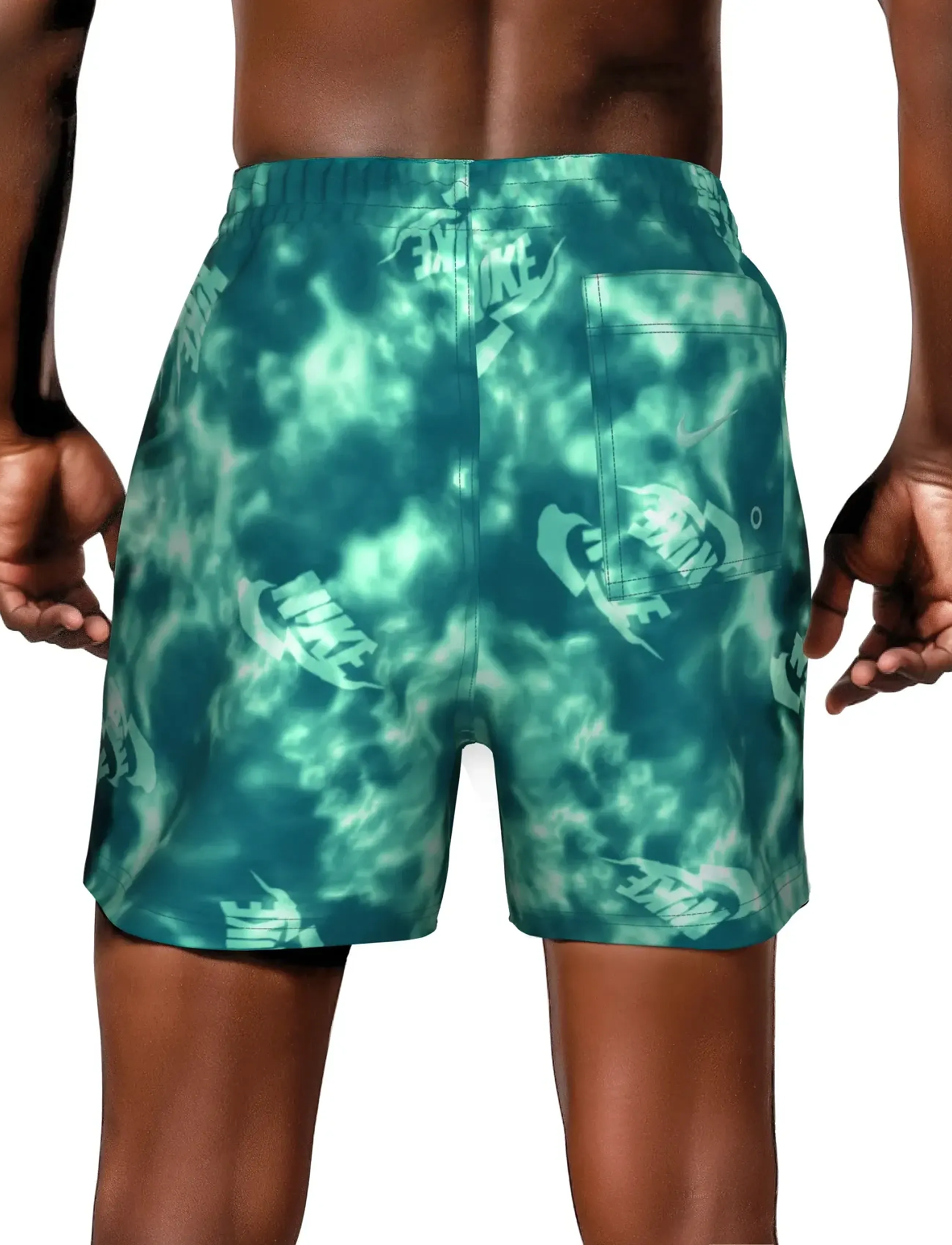 NIKE SWIM - Nike Water Tie Dye 5" Volley Short - swim shorts - bleached turquoise - 4