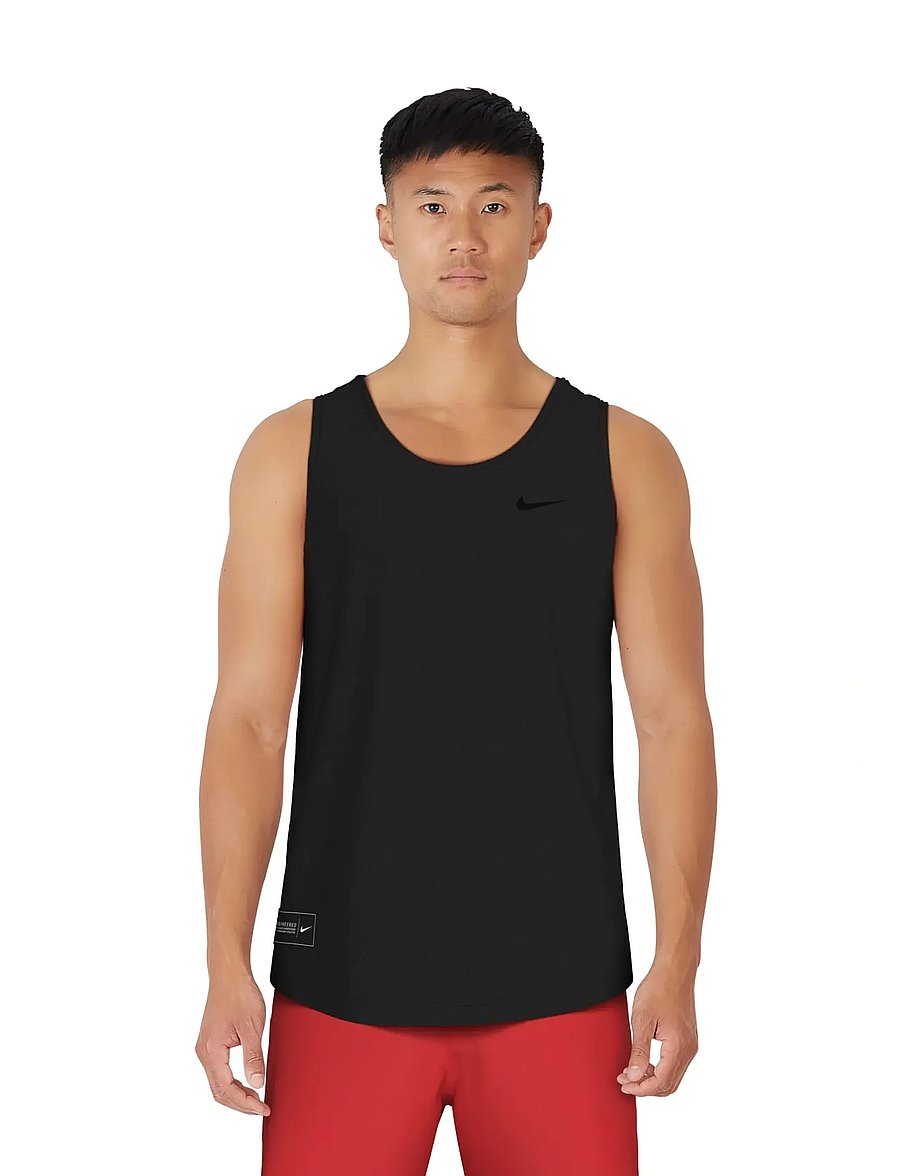 NIKE SWIM - Nike Mesh Mesh Tank Top - treenitopit - black - 0