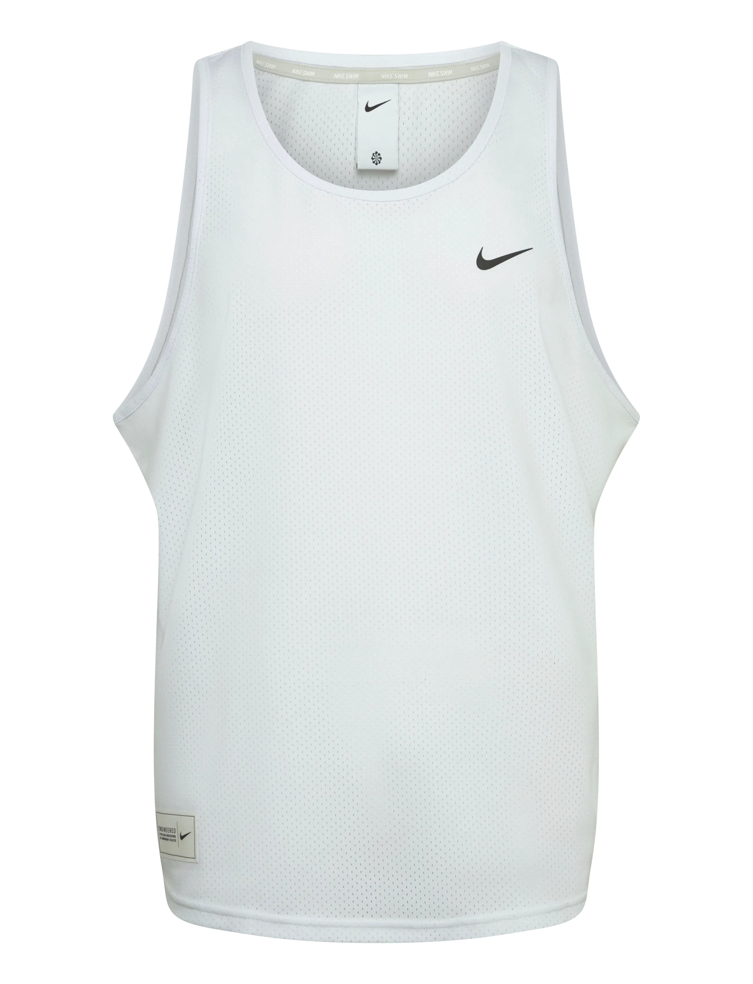 NIKE SWIM Nike Mesh Mesh Tank Oberteil Weiß - XS - Herren