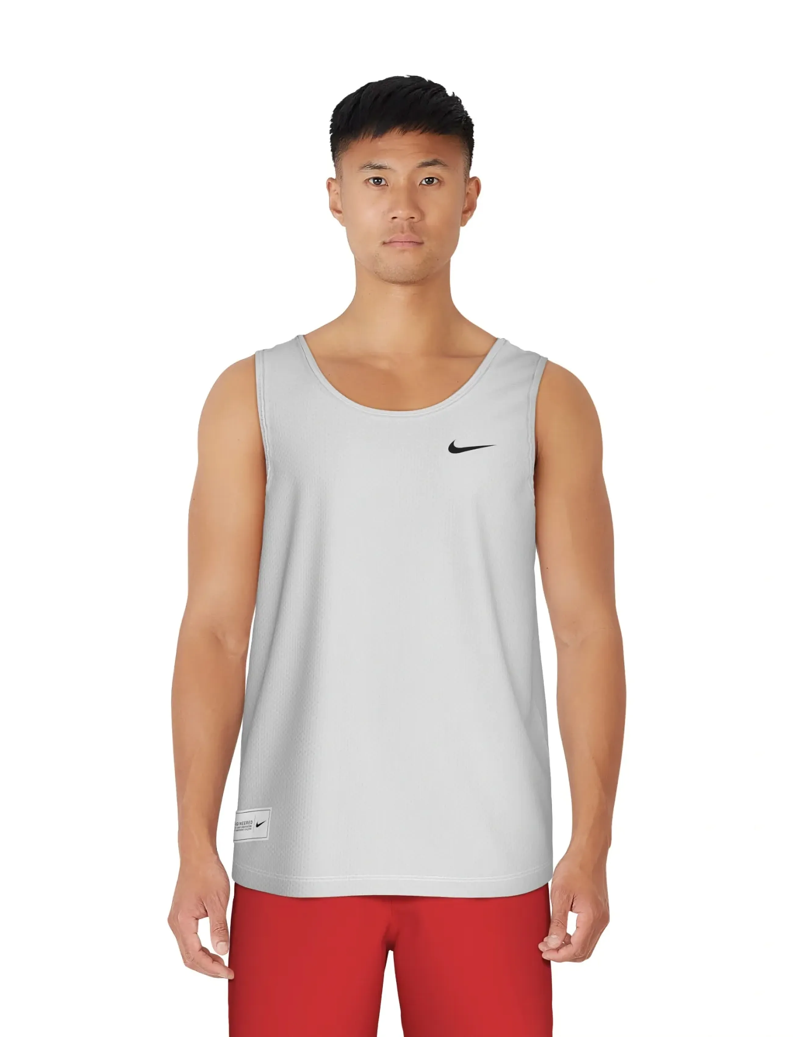 NIKE SWIM Nike Mesh Mesh Tank Top, Mænd, Mesh Tanktop, Hvid, Str: XS