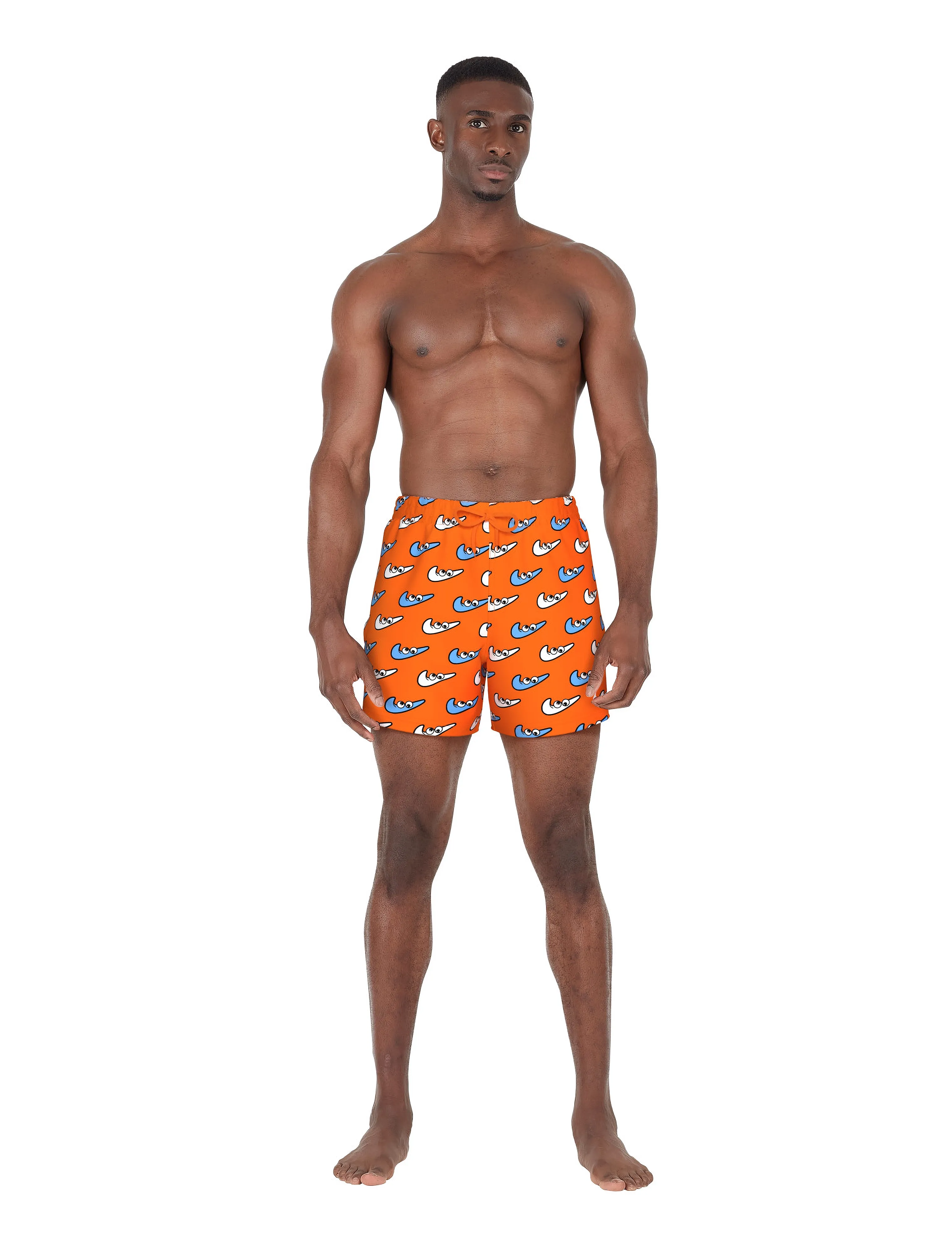 NIKE SWIM - Nike Multi Print 5" Volley Short - swim shorts - orange blaze - 4