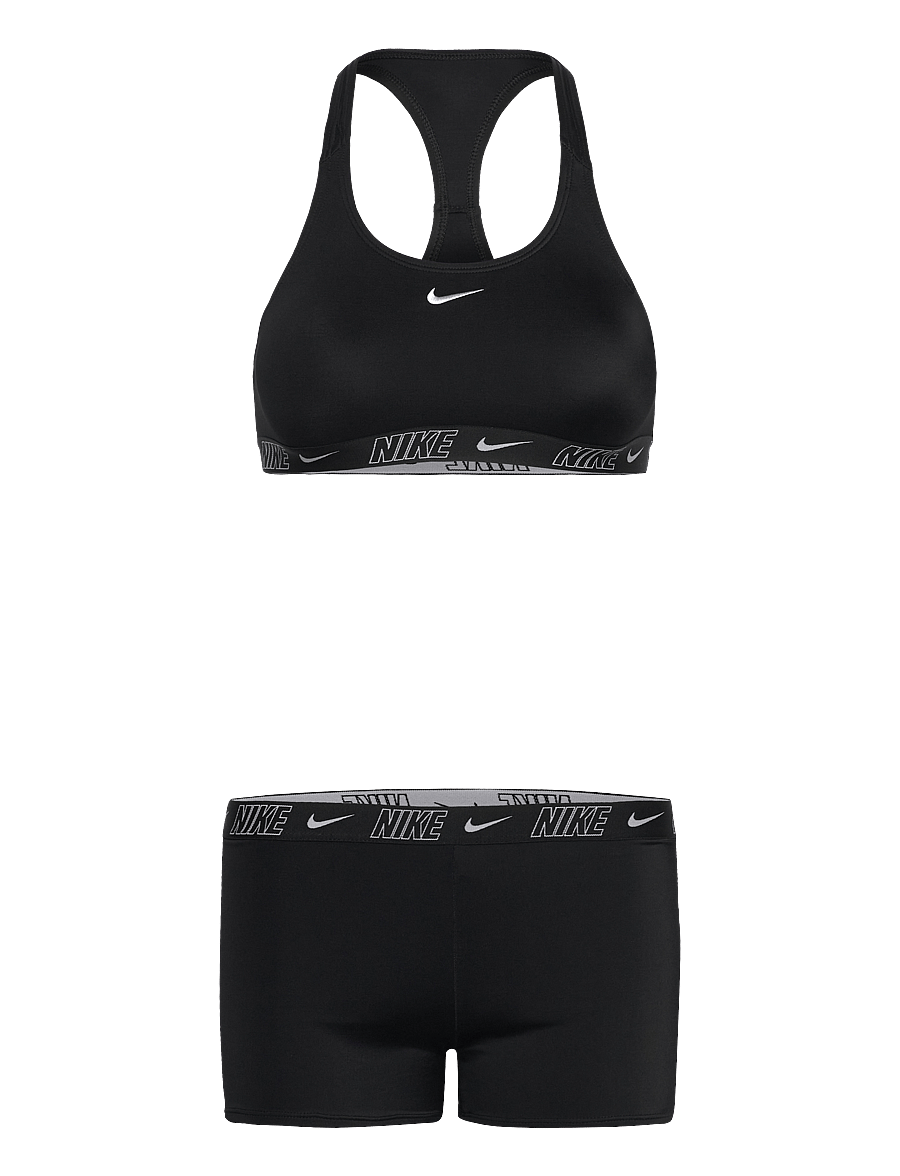 NIKE SWIM - Nike Logo Tape Racerback Short Set - 2 pièces - black - 0