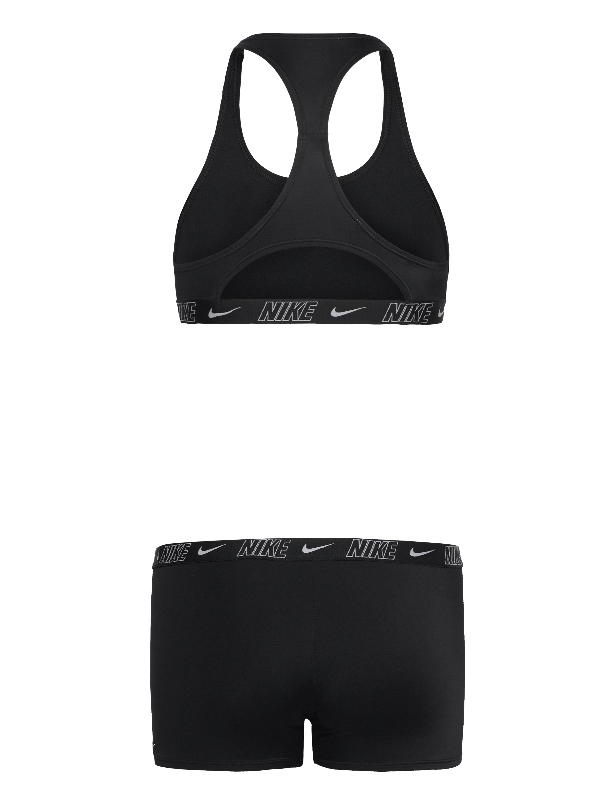 NIKE SWIM - Nike Logo Tape Racerback Short Set - bikini - black - 1