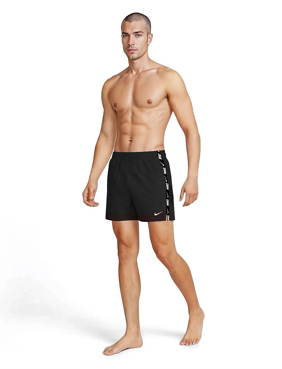 NIKE SWIM - Nike Breaker Logo Tape 5" Volley Short - badebukser - black - 0