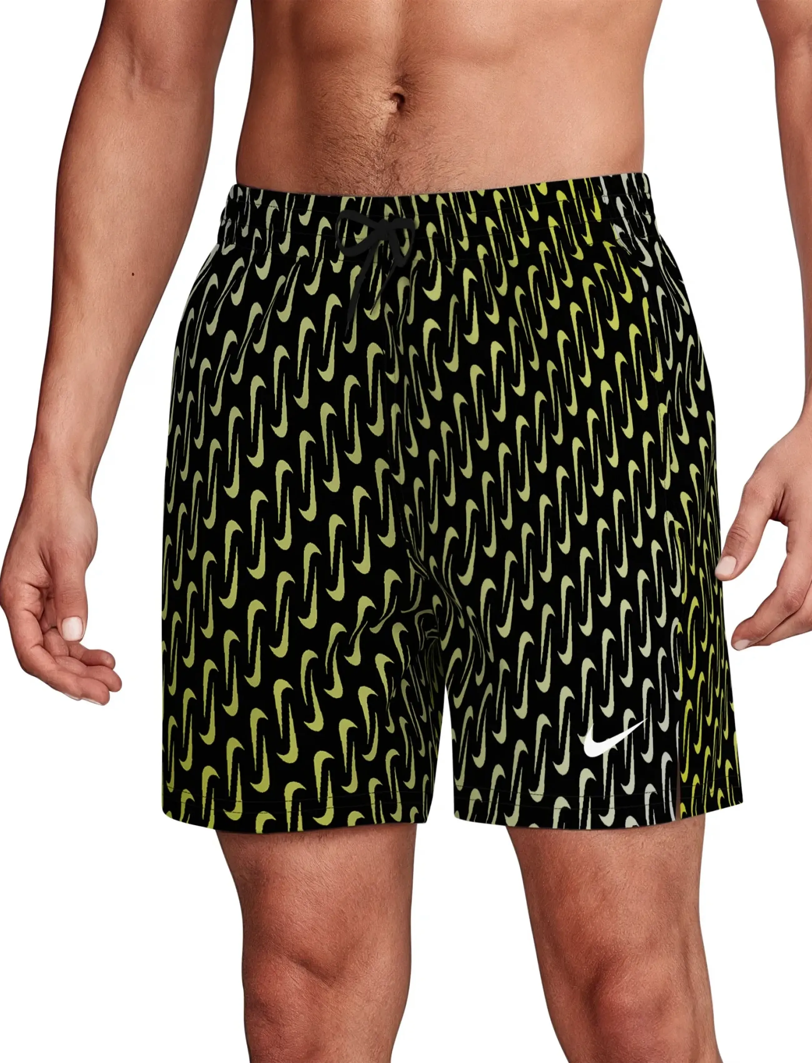 NIKE SWIM - Nike Breaker Swoosh Link 5" Volley Short - badebukser - black - 4