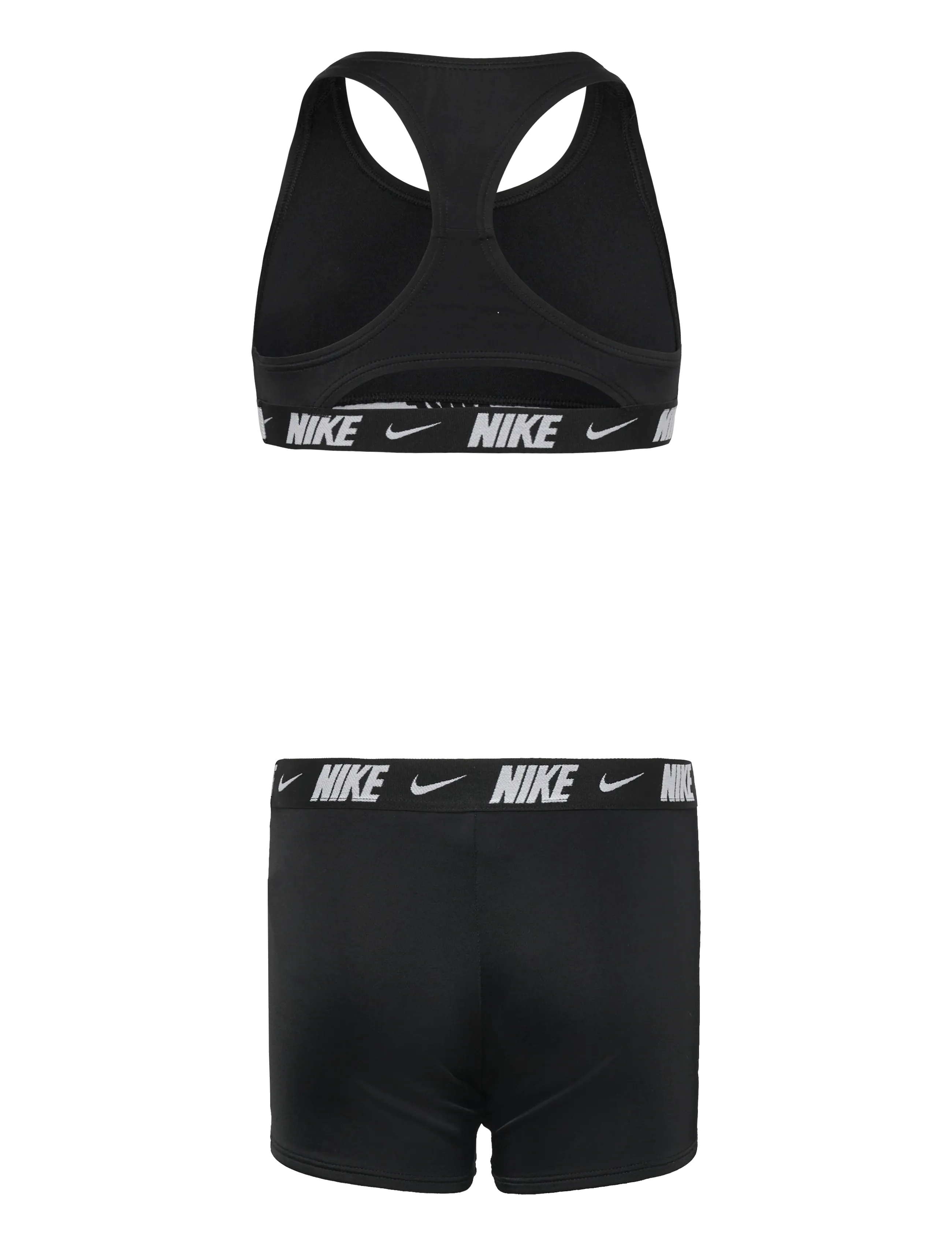 NIKE SWIM - Nike Logo Tape Racerback Bikini & Short Set - bikinier - black - 1