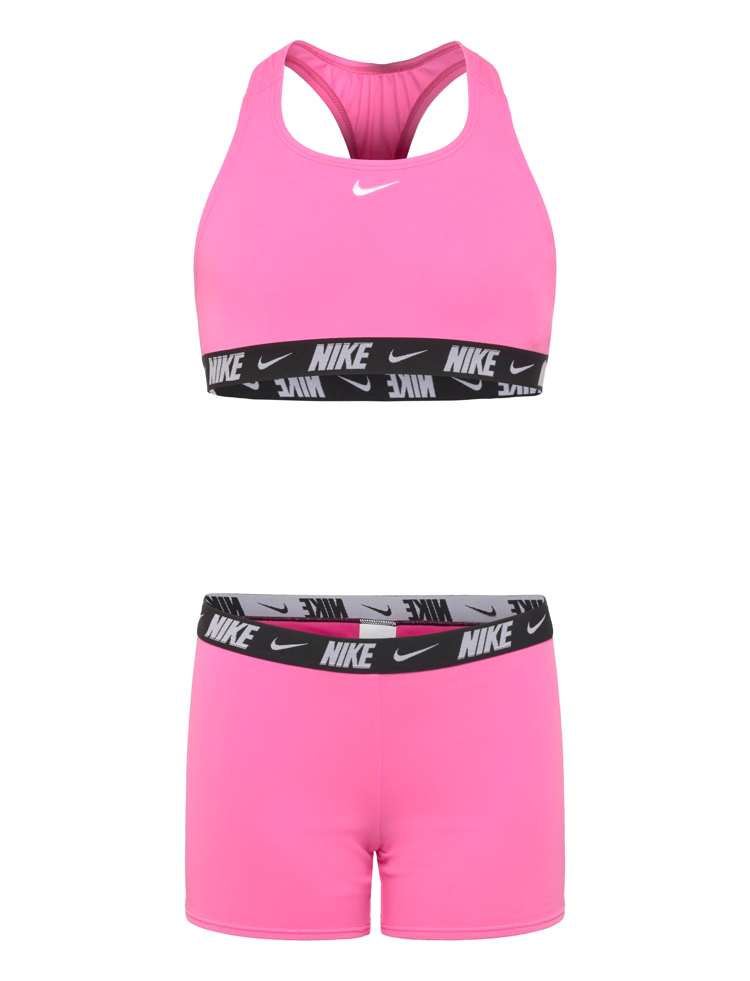 NIKE SWIM Nike Bikini & Short Set, Børn, Bikinishorts Sæt, Pink, Str: 120-130