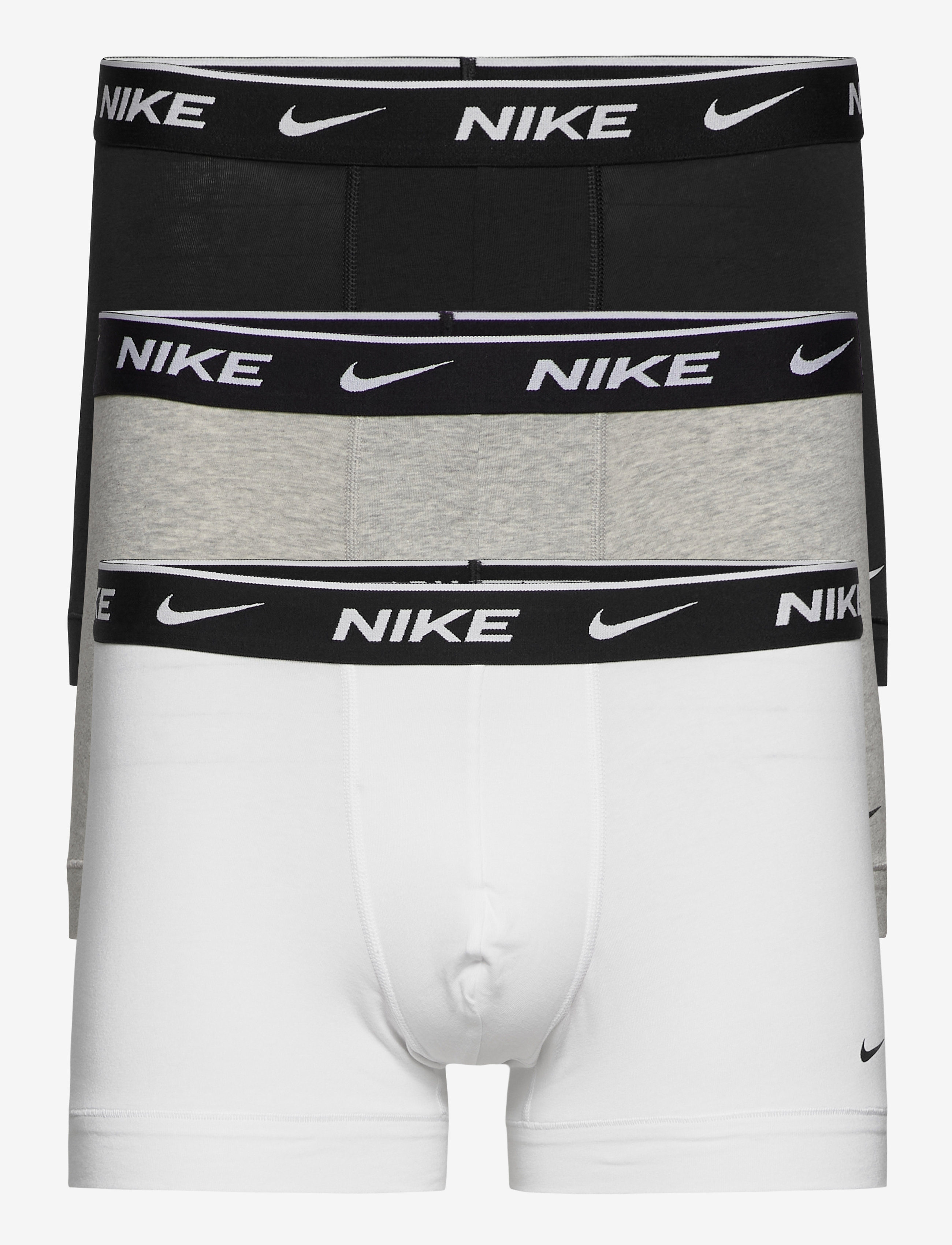 NIKE Underwear TRUNK 3PK - NIKE Underwear - WHITE GREY HEATHER BLACK / white