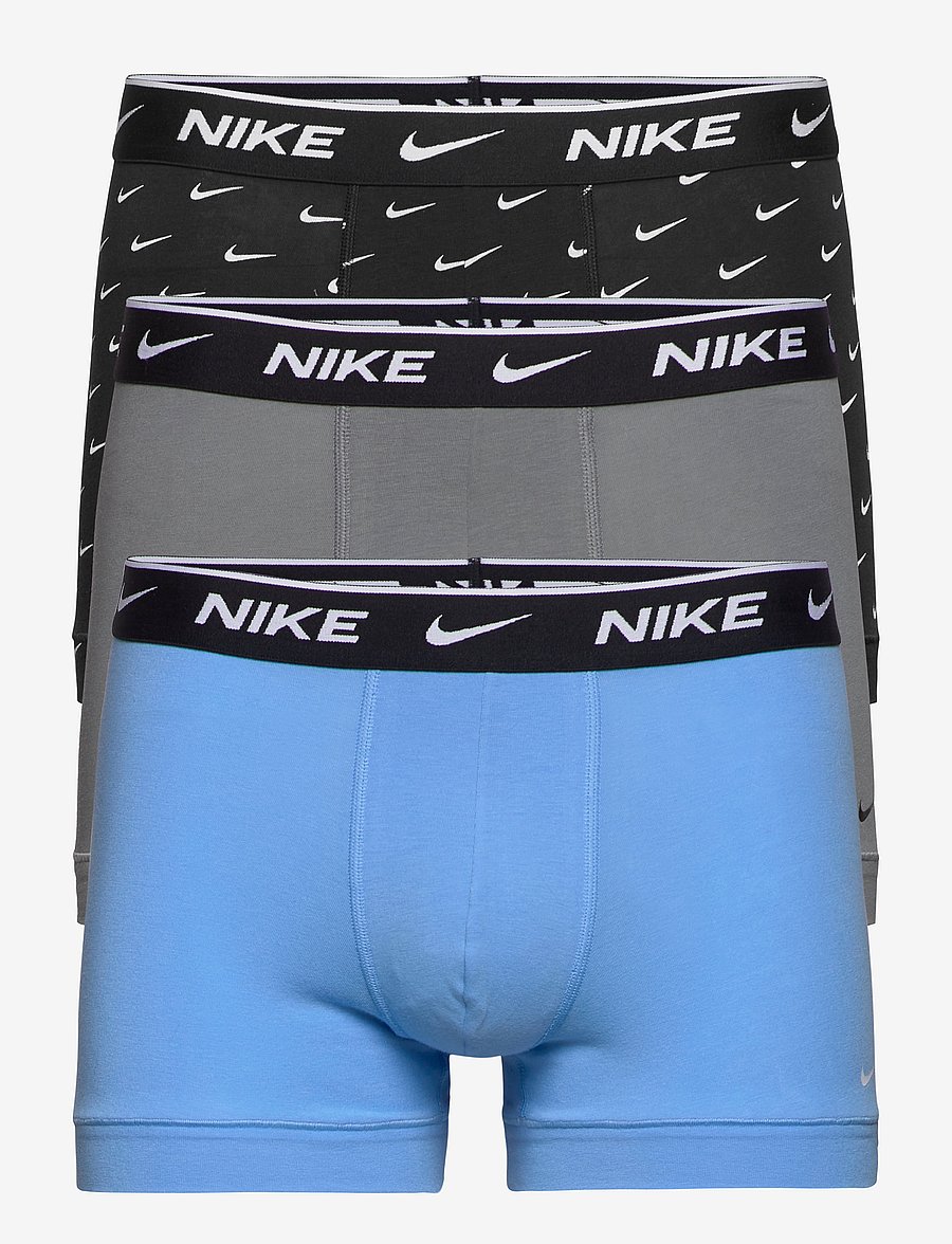 NIKE Underwear - TRUNK 3PK - boxershorts - swoosh print cool grey university b - 0