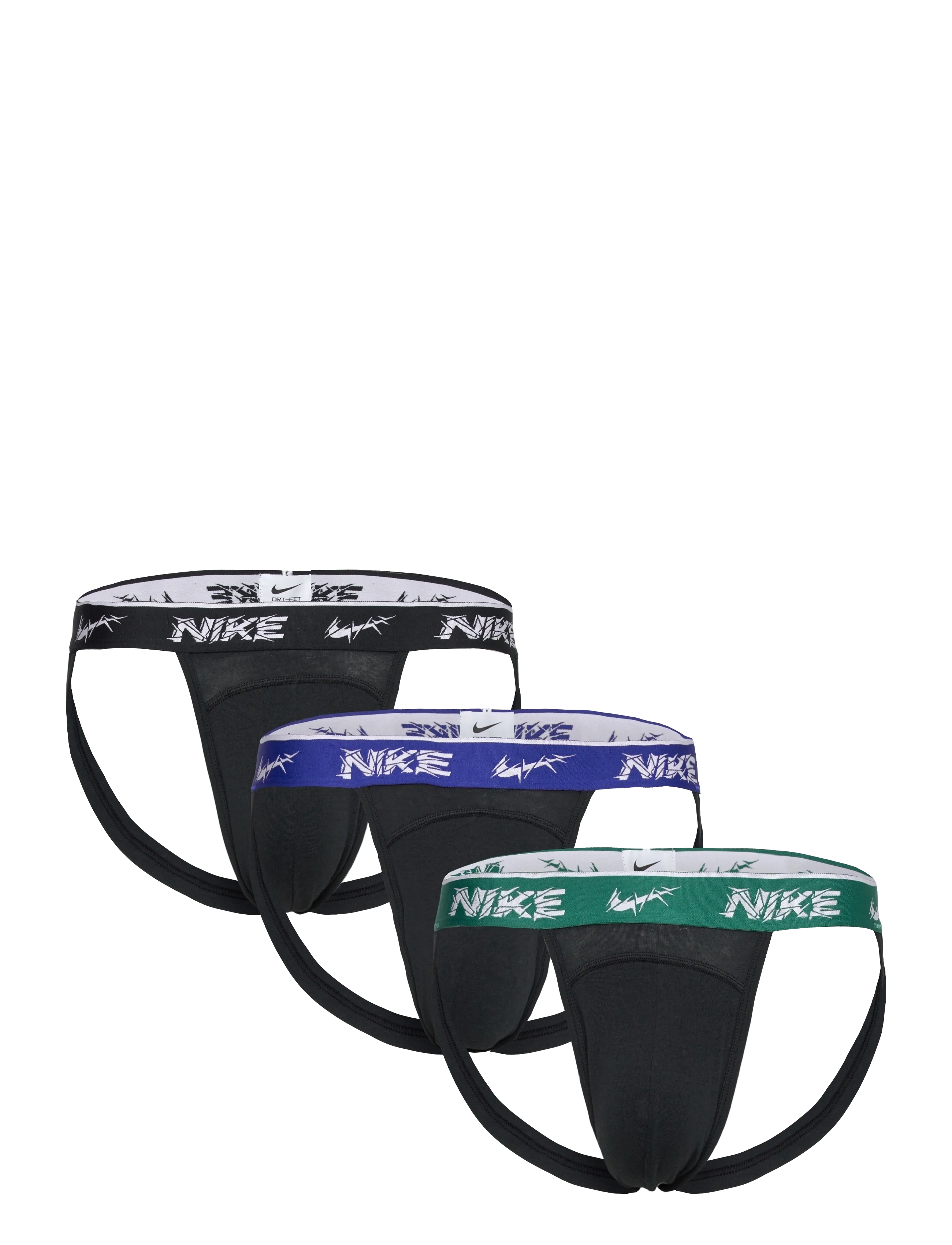 NIKE Underwear Jock Strap 3Pk, Mænd, 3 Pak Jockstrap, Sort, Str: XL