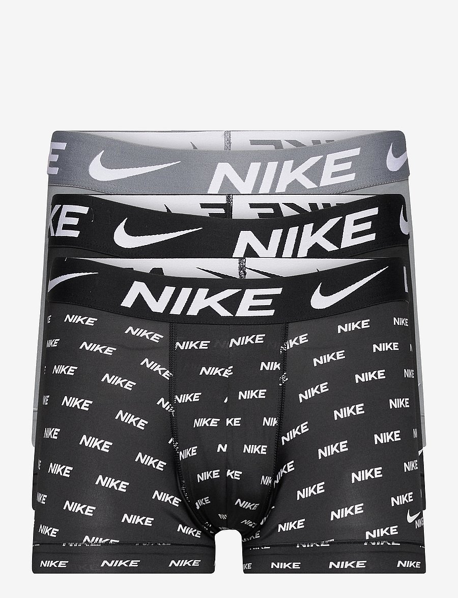 NIKE Underwear - TRUNK 3PK - boxershorts - nike logo print cool grey black - 0