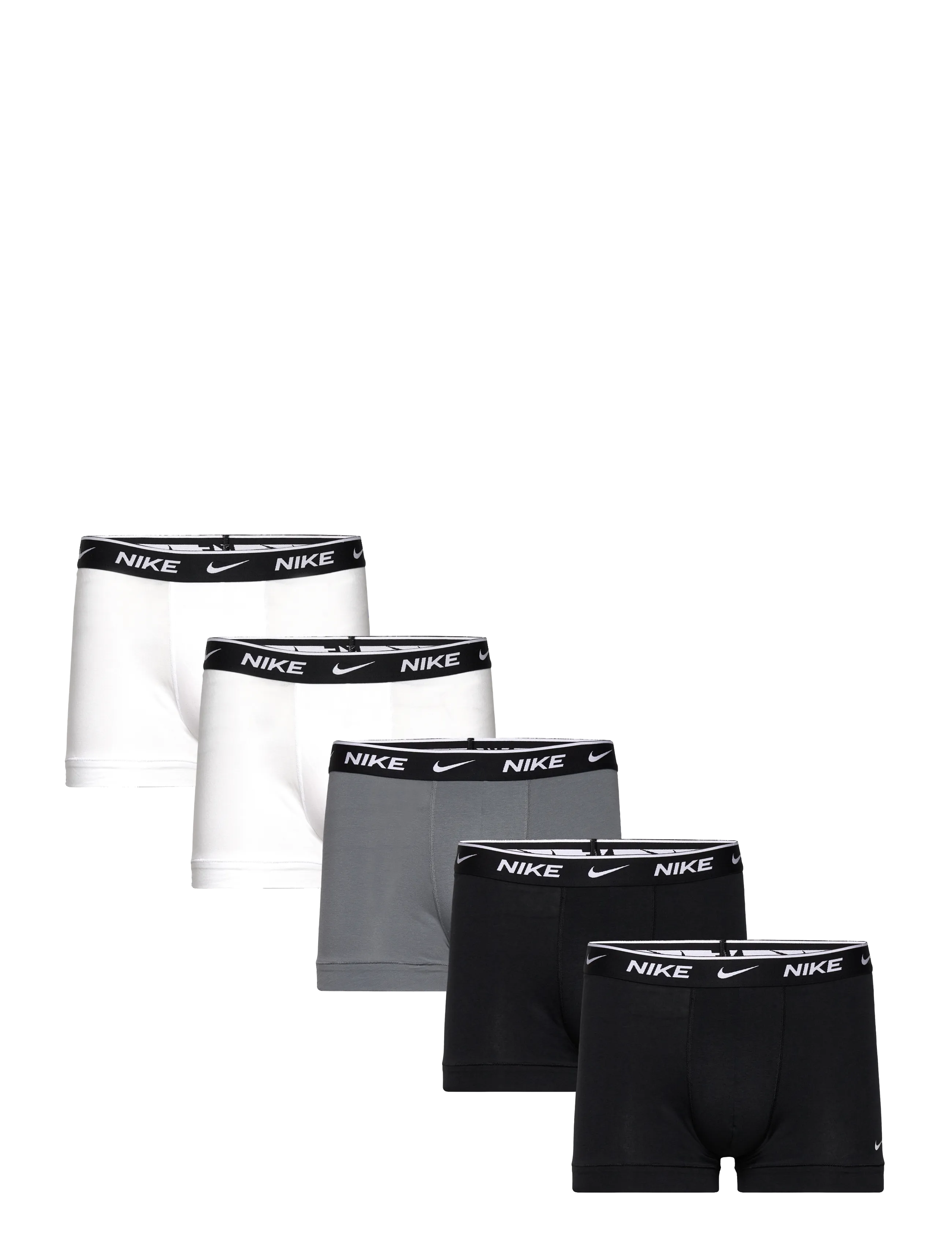 NIKE Underwear ESSENTIAL COTTON STRETCH TRUNK 5 - Nærfatnaður - WHITE  COOL GREY BLACK  WHITE BLACK / white