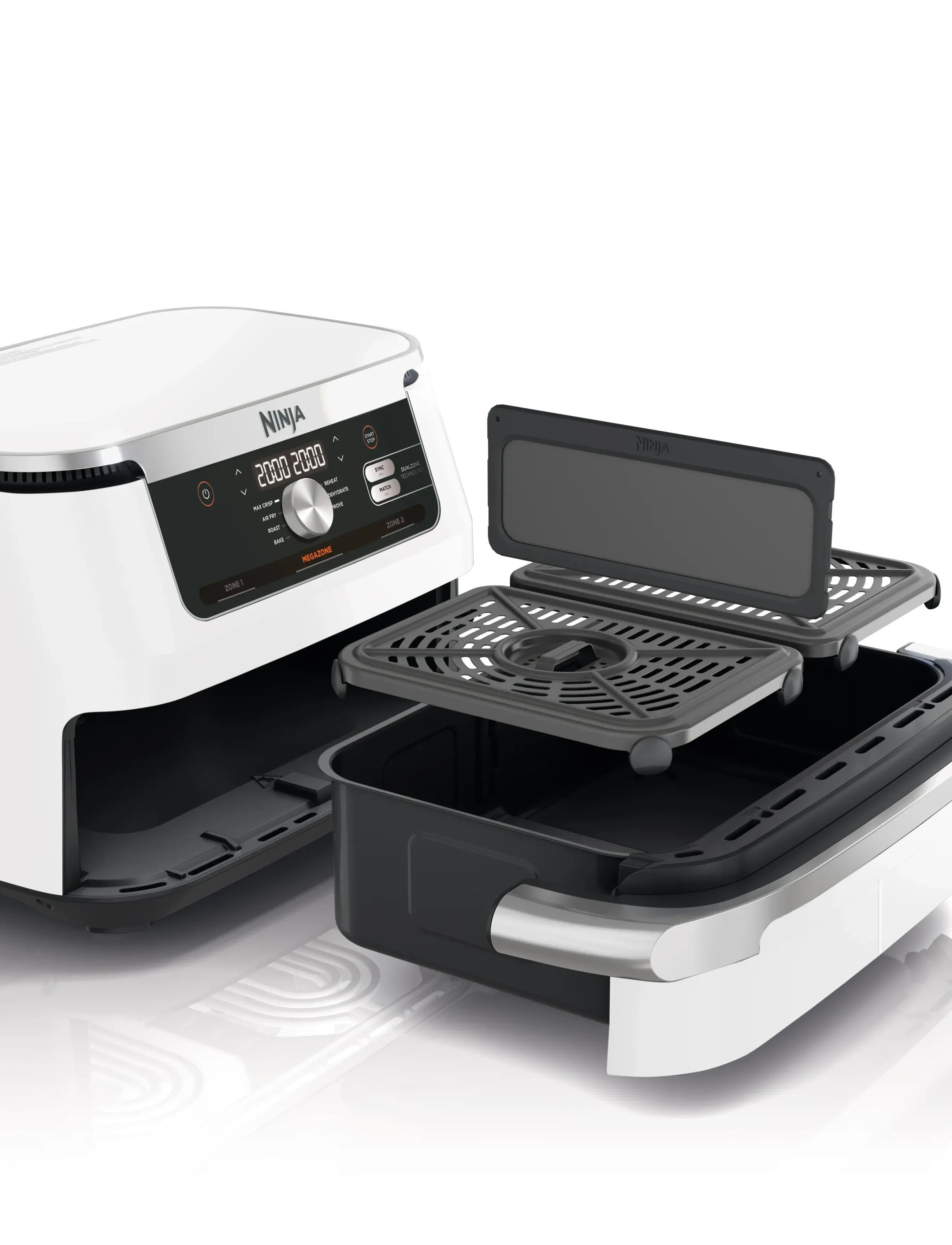 Ninja Foodi Af500Euwh Flexdrawer Air Fryer 10.4L, 10.4 L, Kitchen Appliances, Weiß - Fryers, Homeware