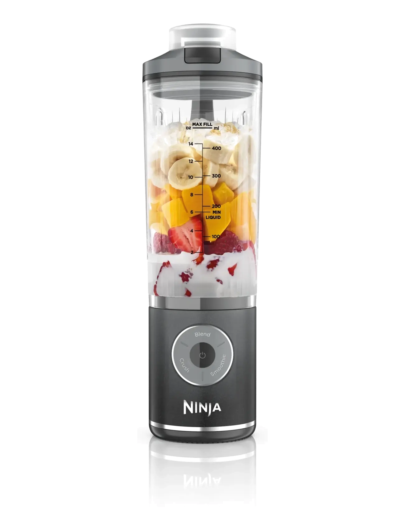 Ninja Blast Max Portable Blender Cool Grey, Mixer og blender, Nude, Str: 570 ML