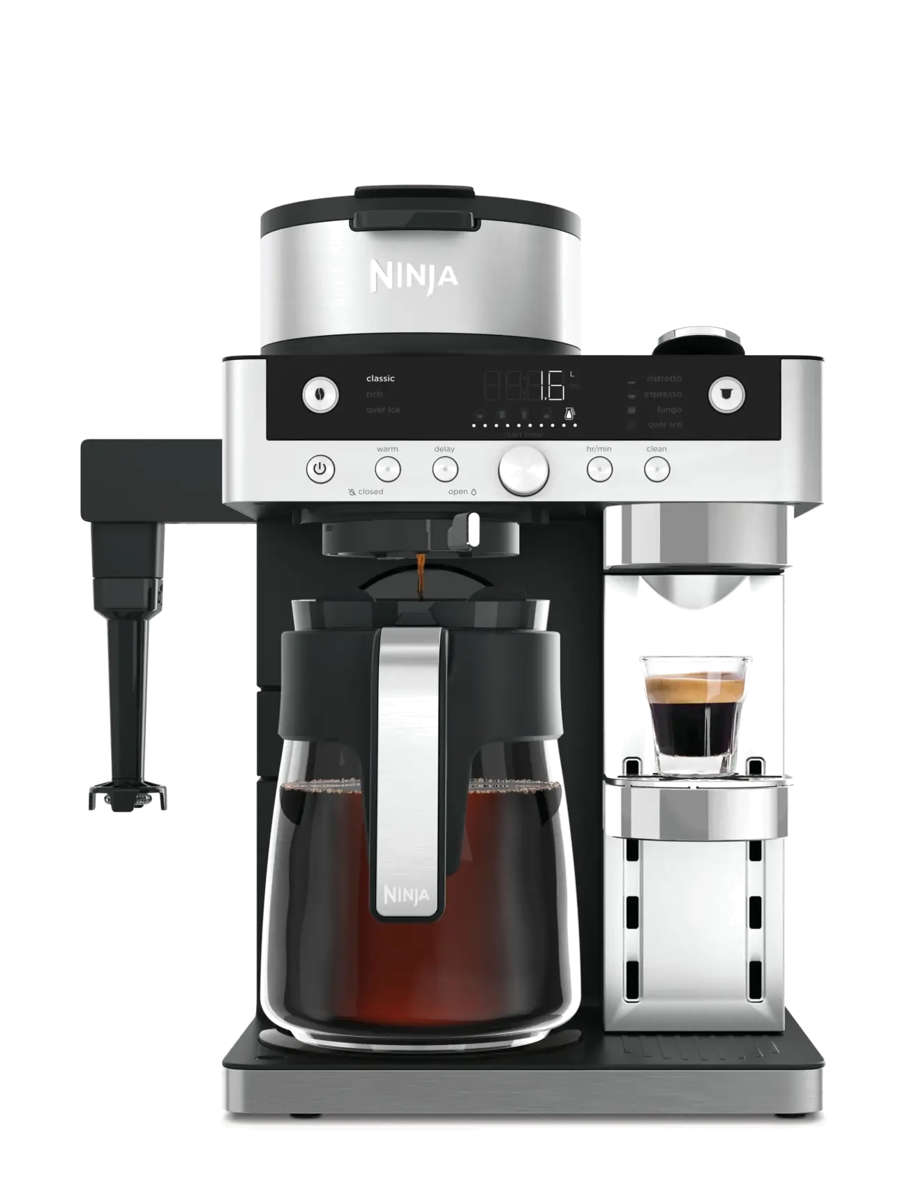 Ninja Prestige Dualbrew Kaffemaskine, Kaffemaskine, Sølv, Str: 12 CUPS