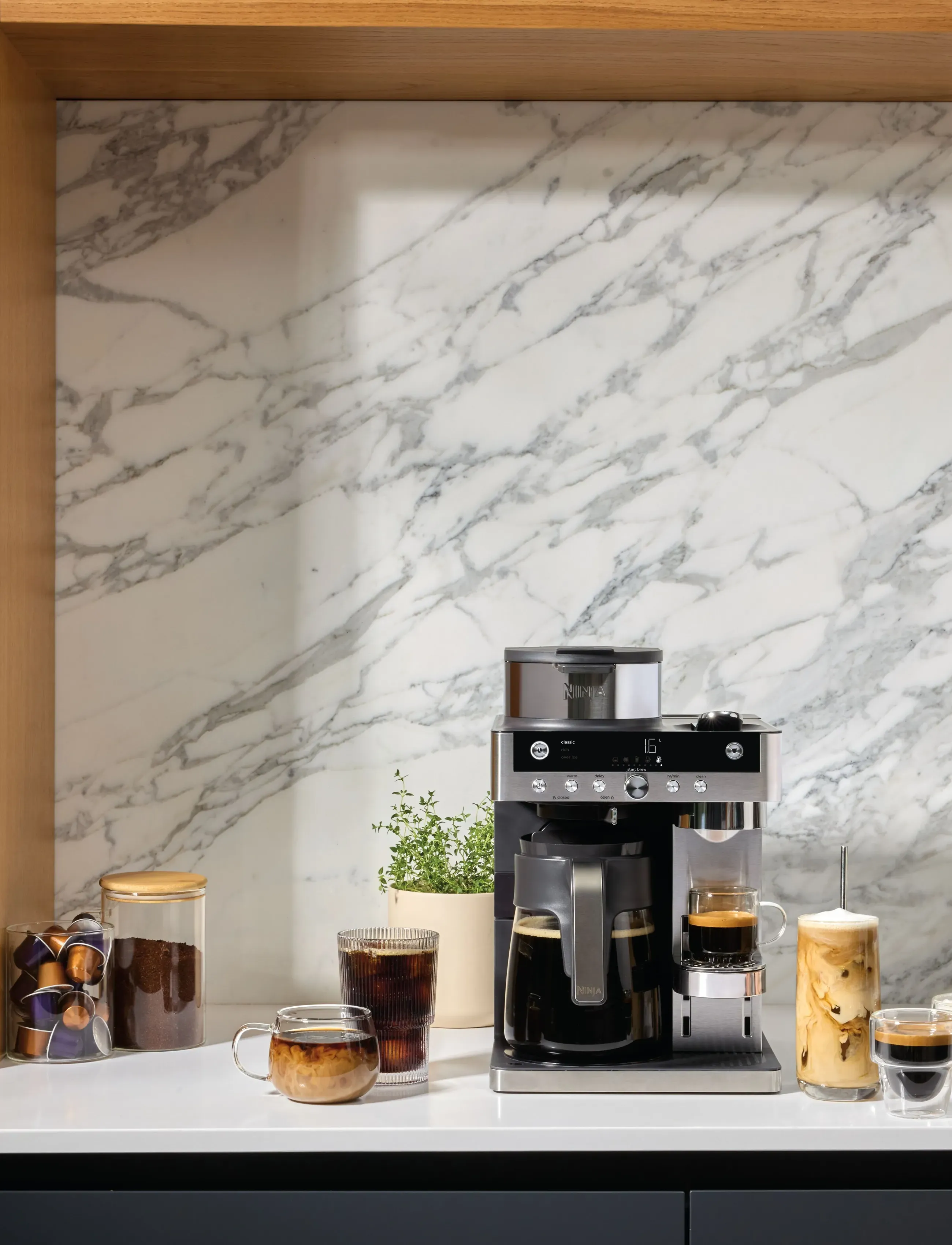 Ninja Prestige Dualbrew Kaffemaskine, 12 CUPS, Coffee Makers, Silber - Machines, Homeware