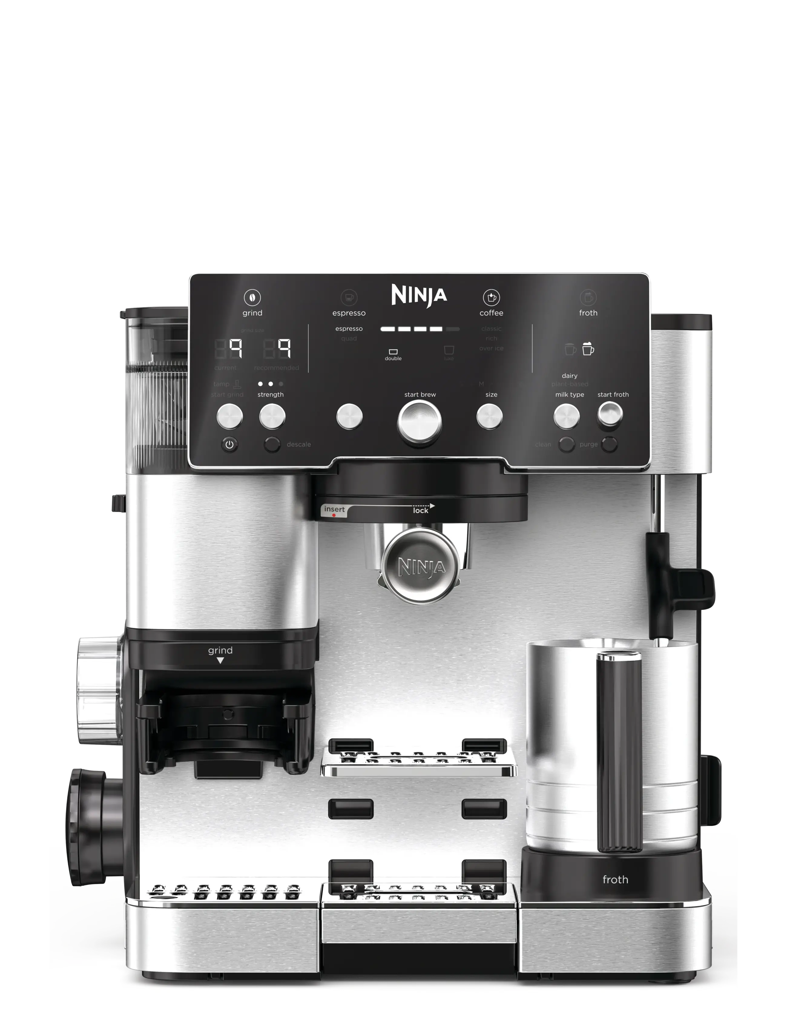 Ninja Luxe Café Essential 2-I-1 Espresso Machine, Kaffemaskine, Sølv, Str: ONE SIZE