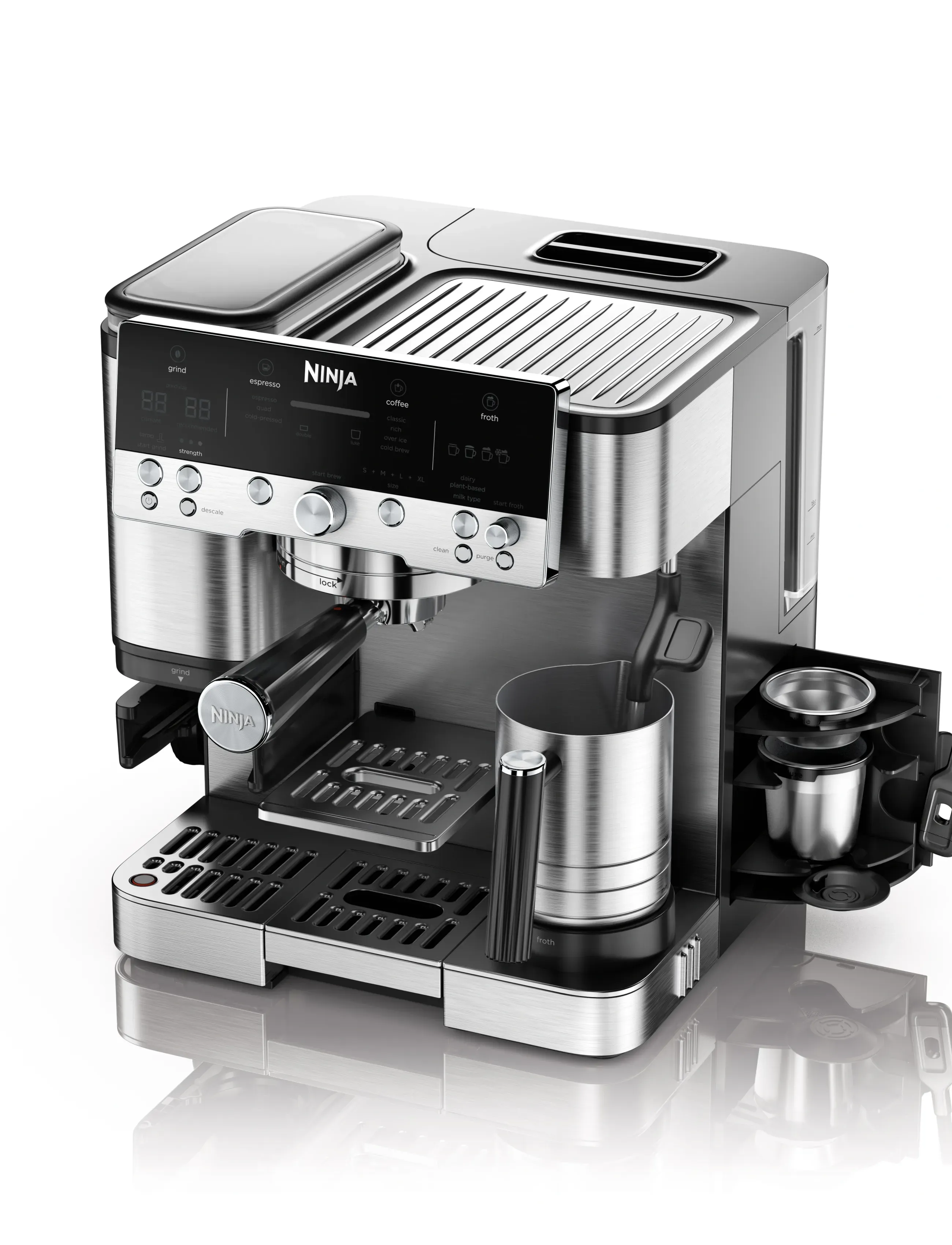 Ninja Luxe Café Premier 3-I-1 Espresso Machine, 15 BAR, Coffee Makers, Silber - Machines, Homeware