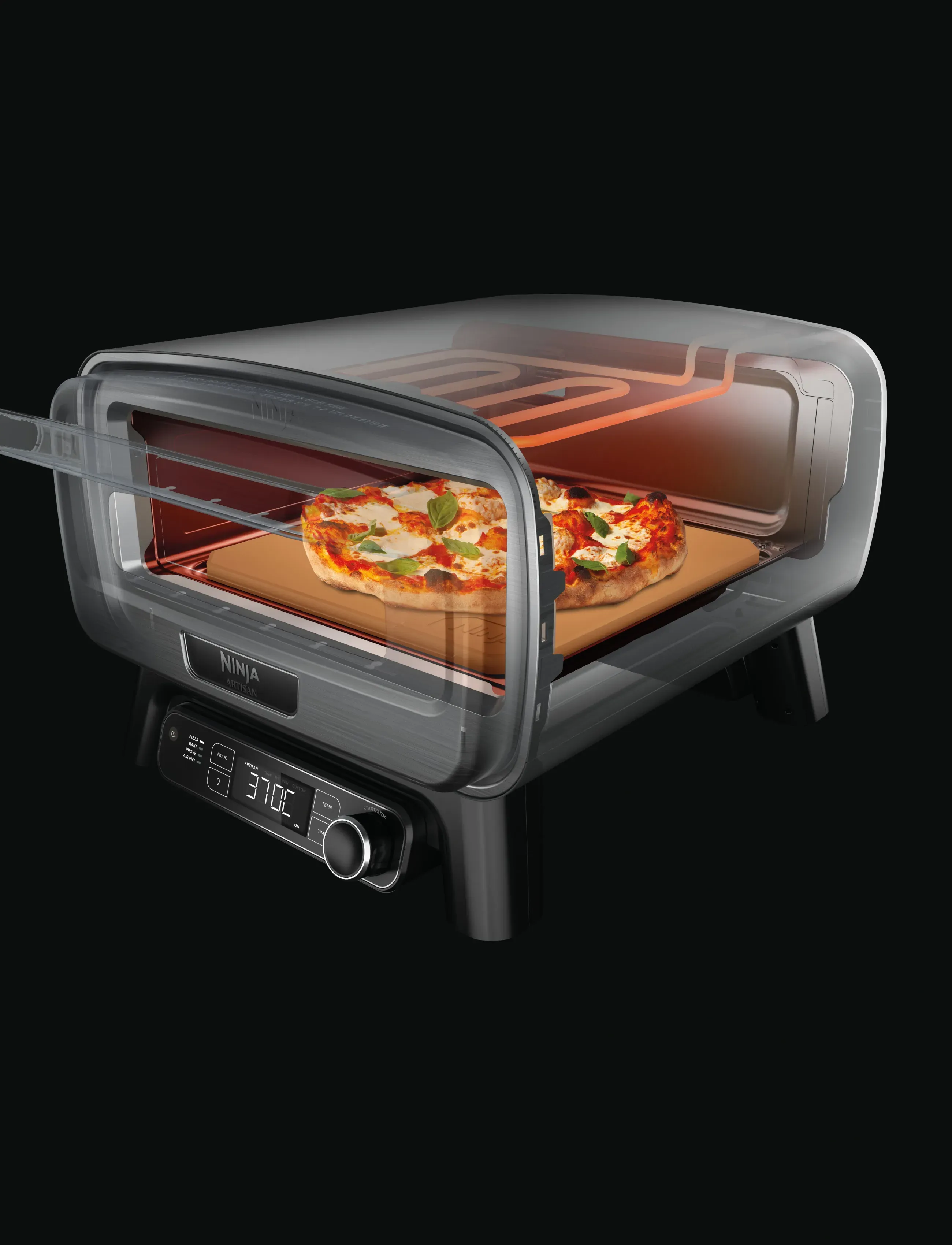 Ninja - Ninja Artisan Electric Outdoor Pizza Oven & Air Fryer - airfryers - grey - 5